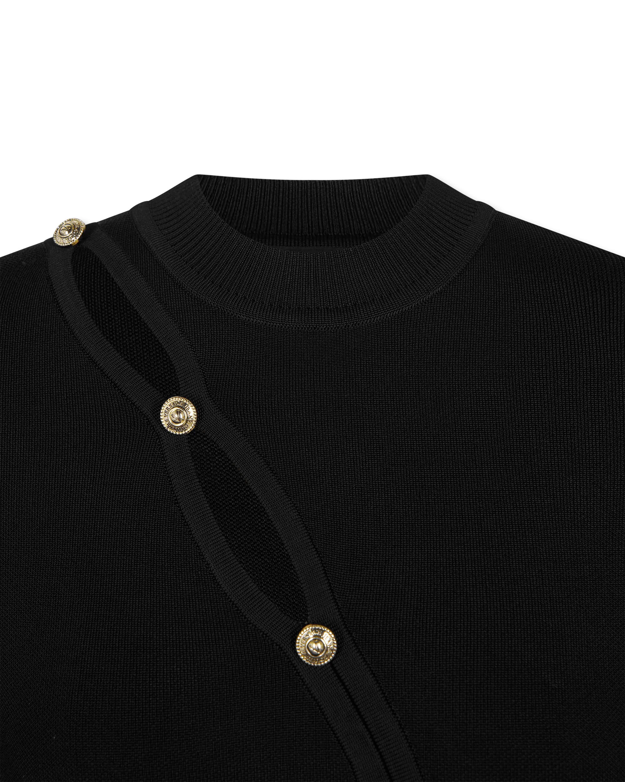Peek-A-Boo Button Detail Knit Dress