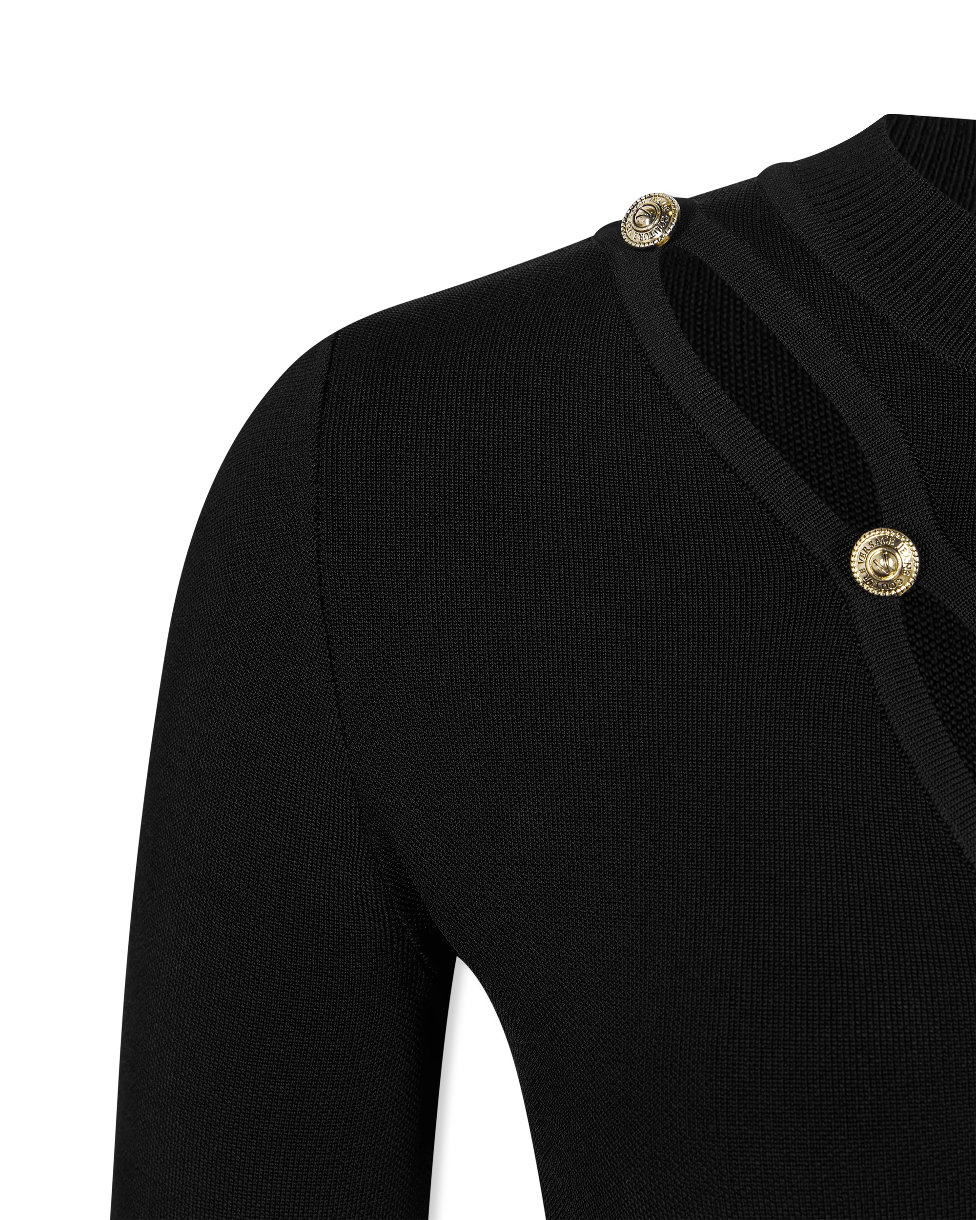 Peek-A-Boo Button Detail Knit Dress