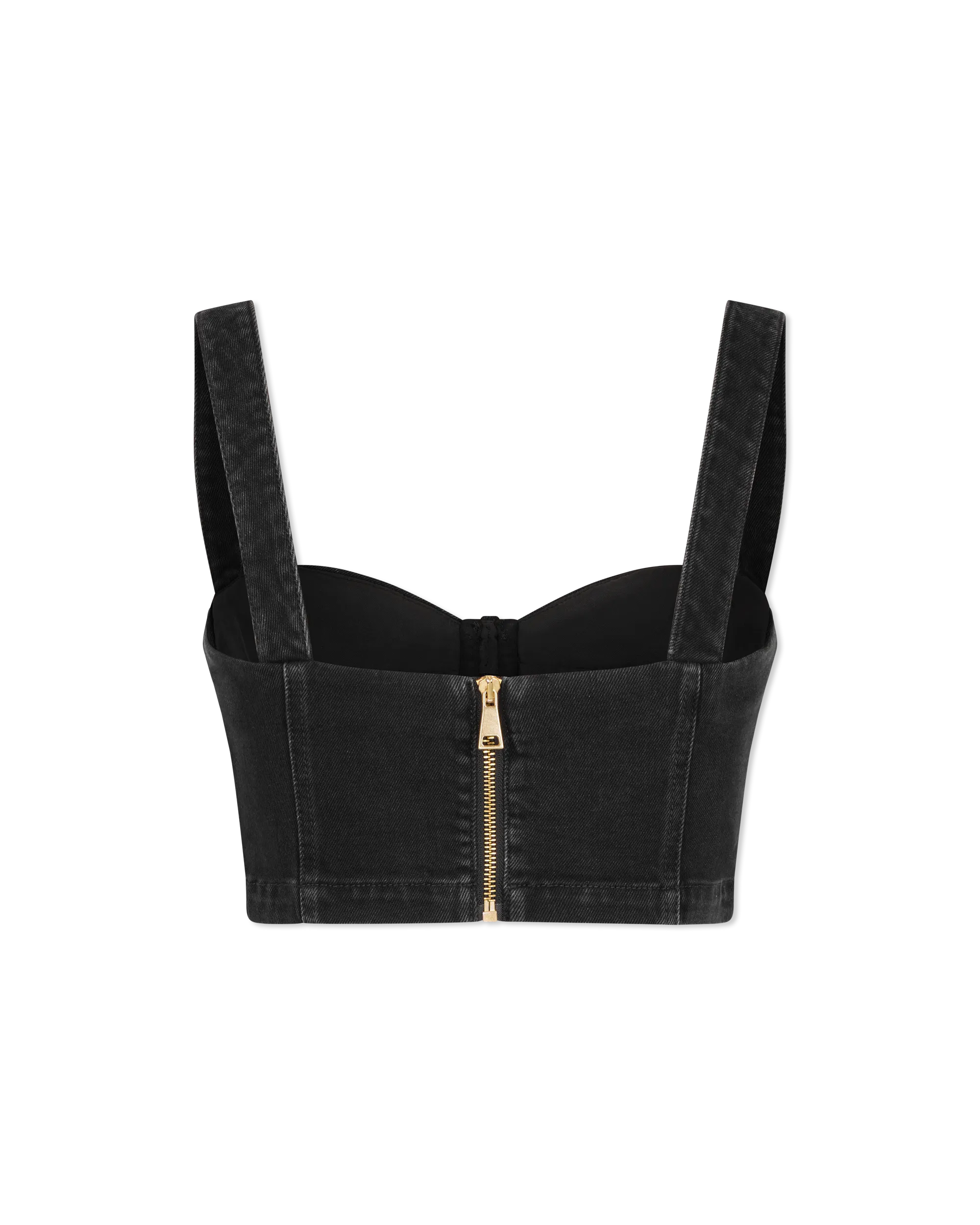 Baroque Buckle Black Bustier Top