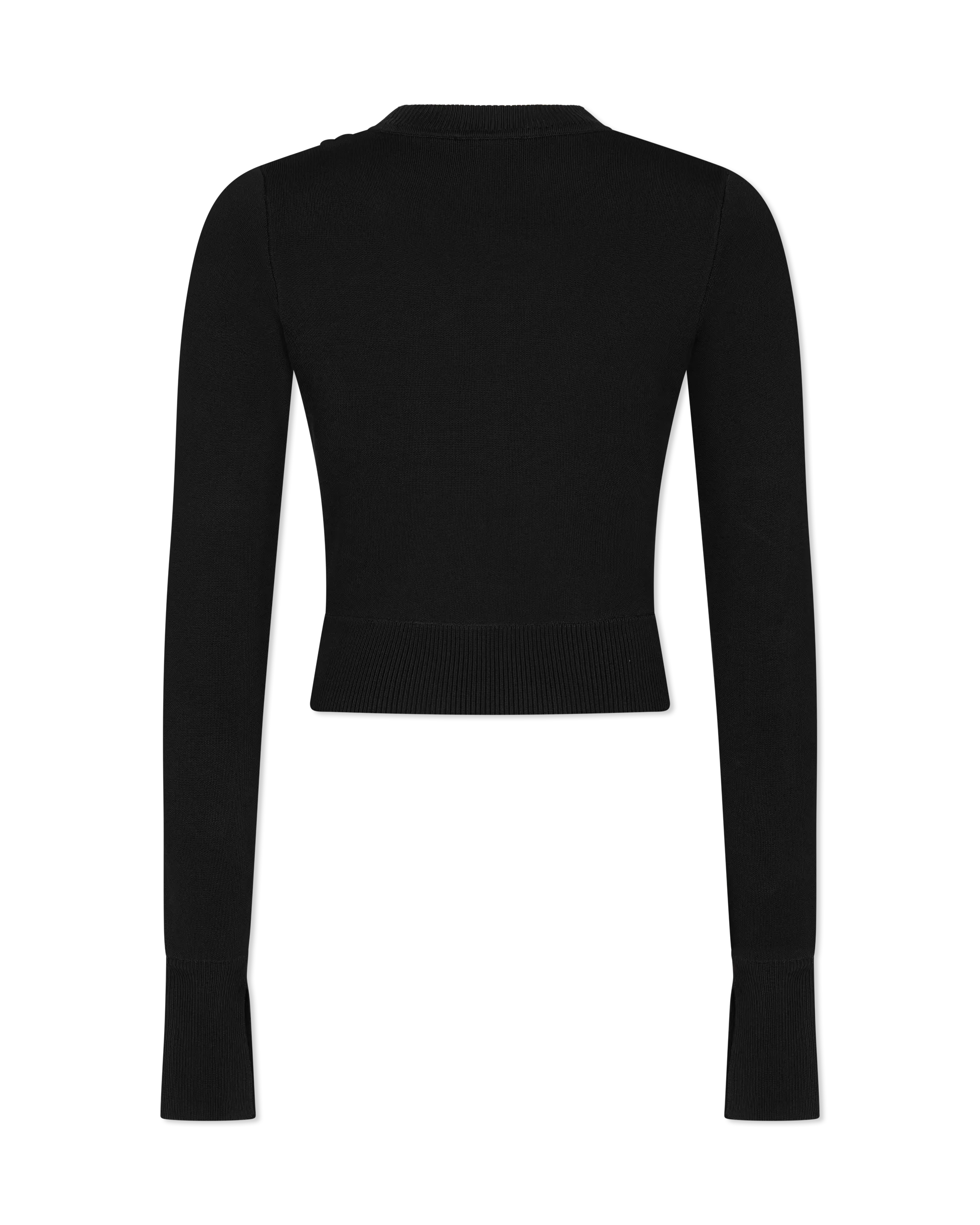 Peek-A-Boo Button Detail Cropped Sweater