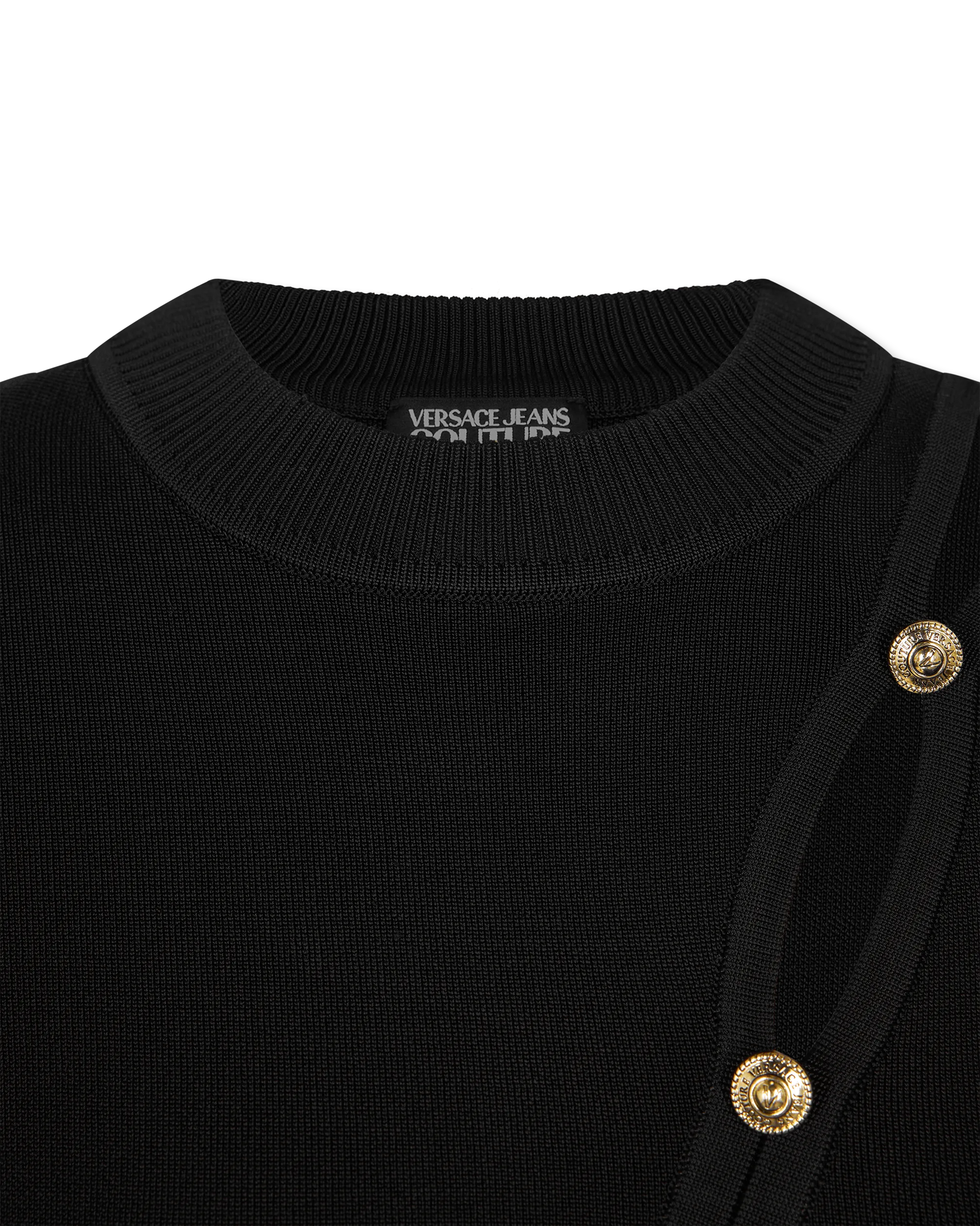 Peek-A-Boo Button Detail Cropped Sweater