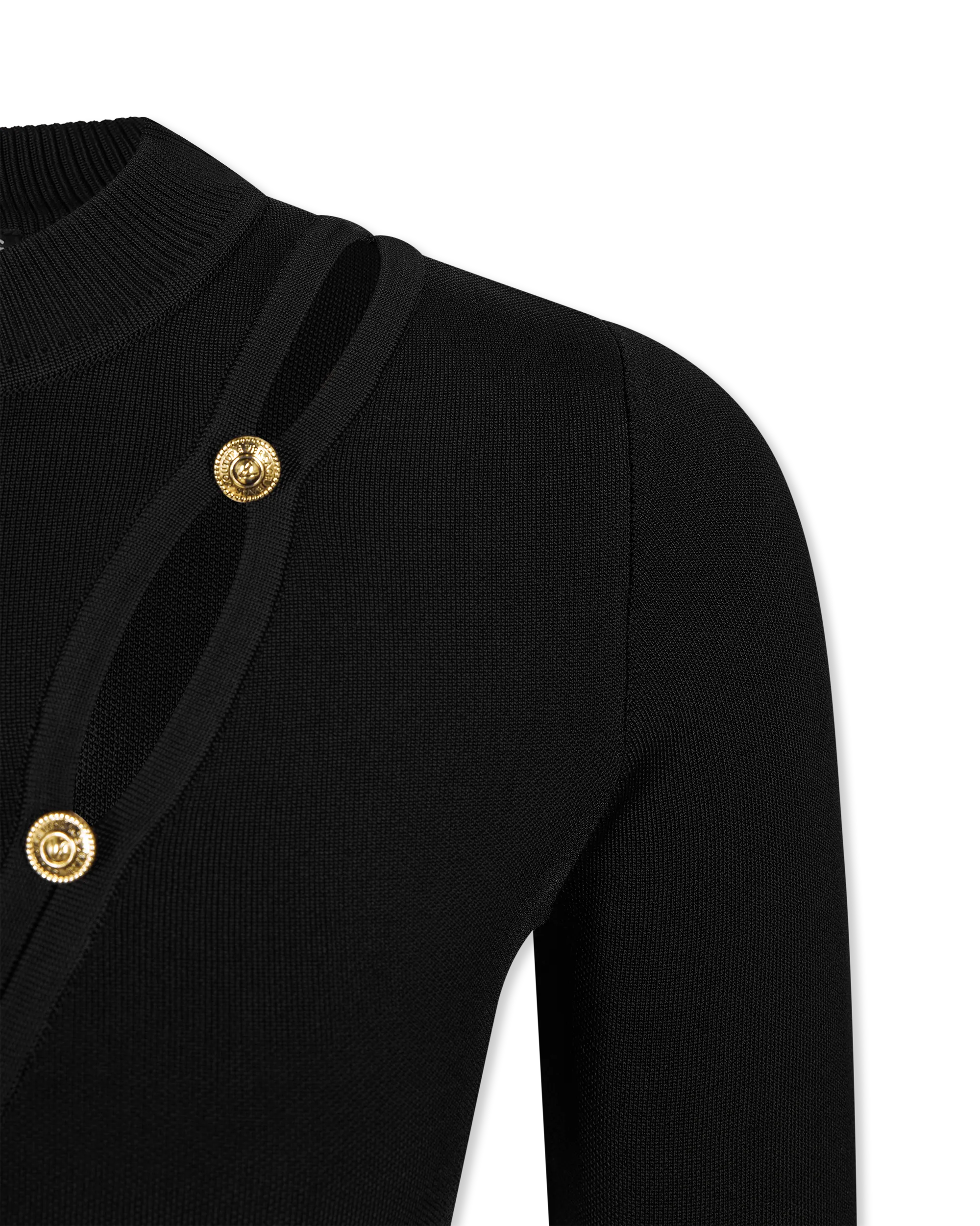 Peek-A-Boo Button Detail Cropped Sweater