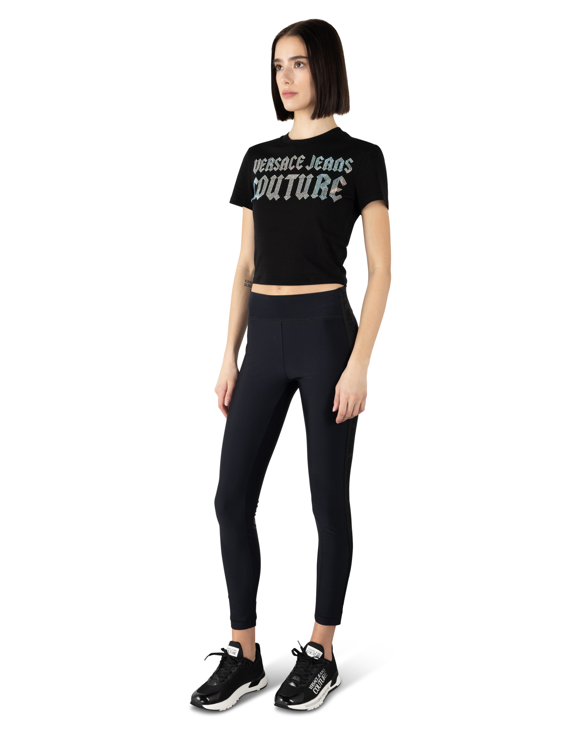 Crystal Gothic Logo Crop T-Shirt