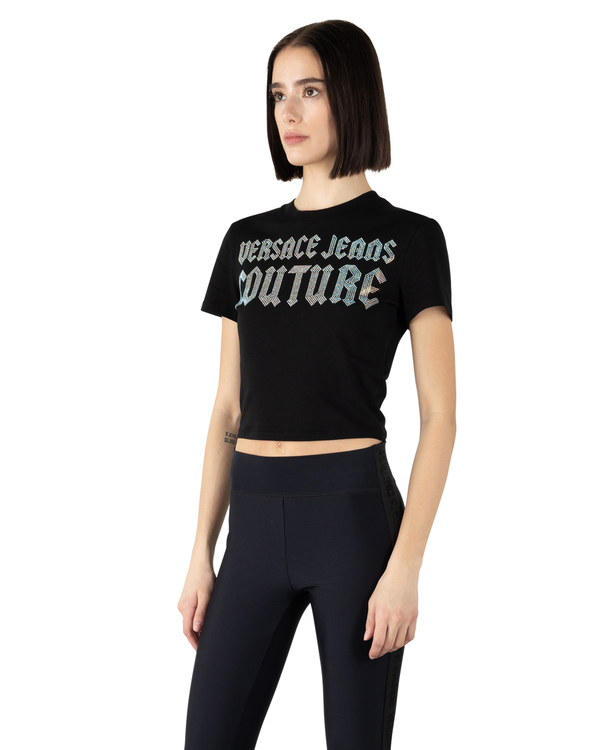 Crystal Gothic Logo Crop T-Shirt