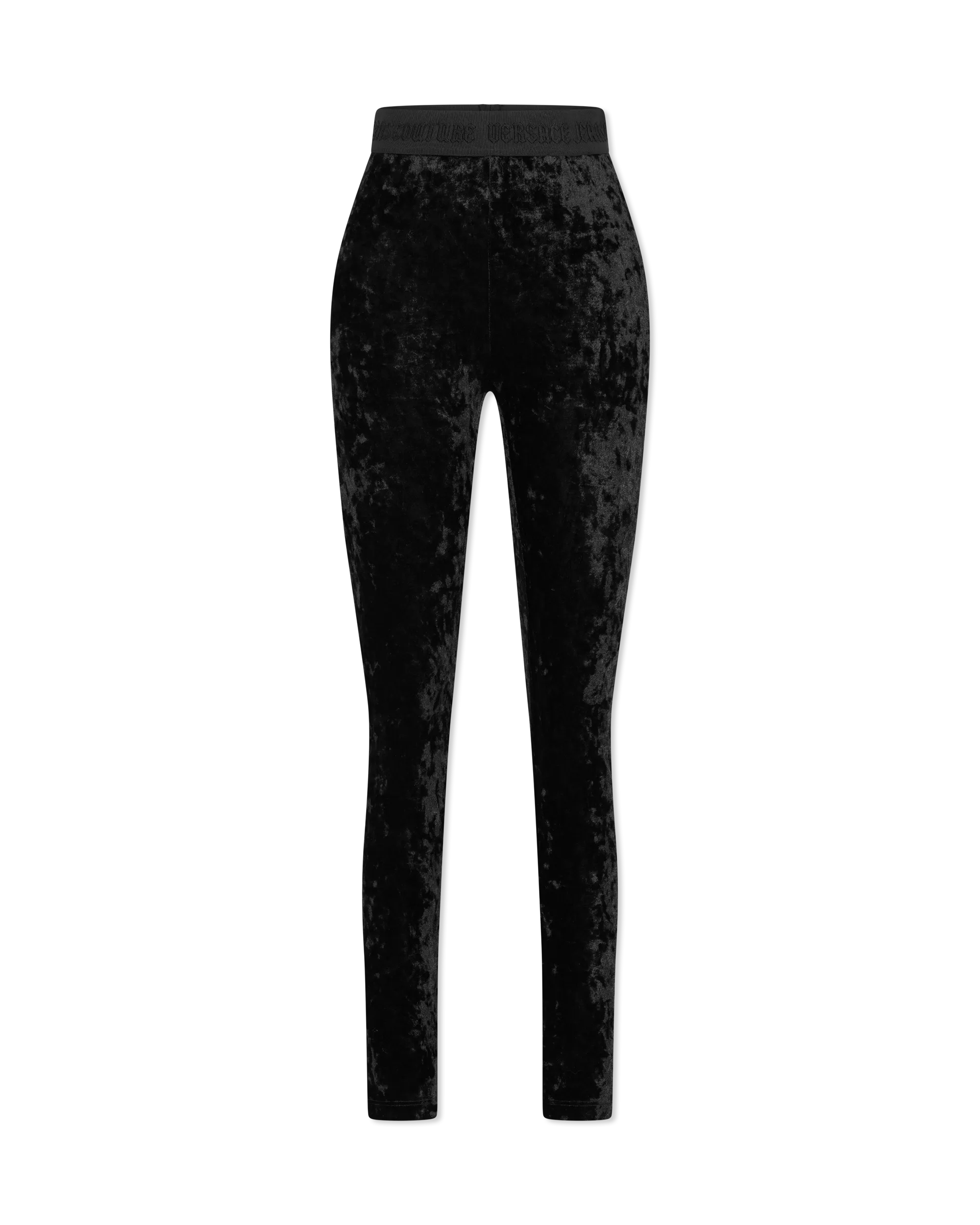Logo Waistband Velvet Leggings