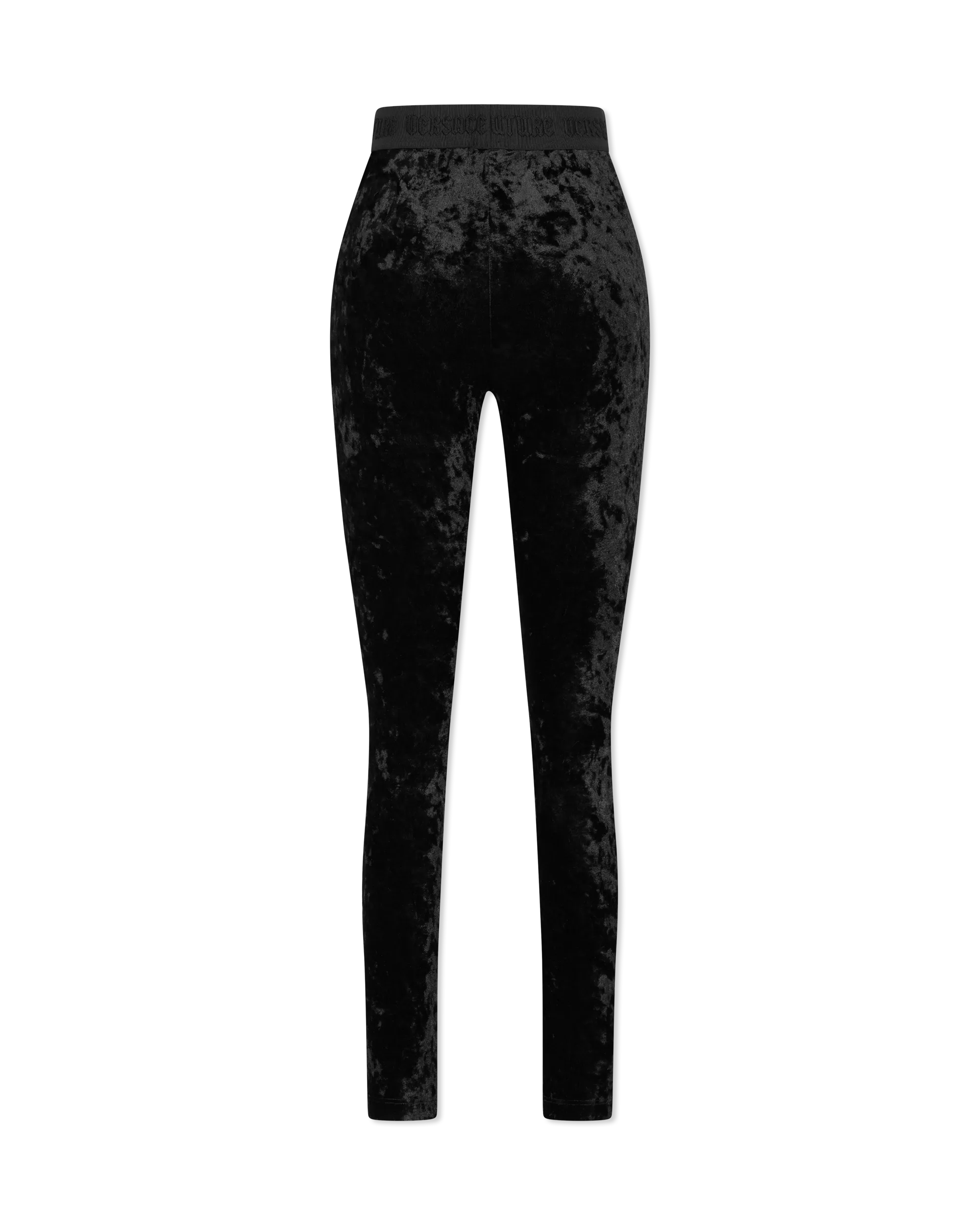 Logo Waistband Velvet Leggings