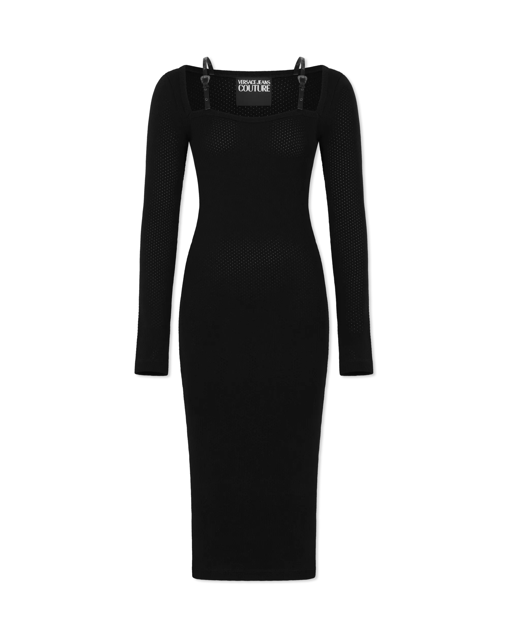 Baroque Buckle Knit Midi Dress