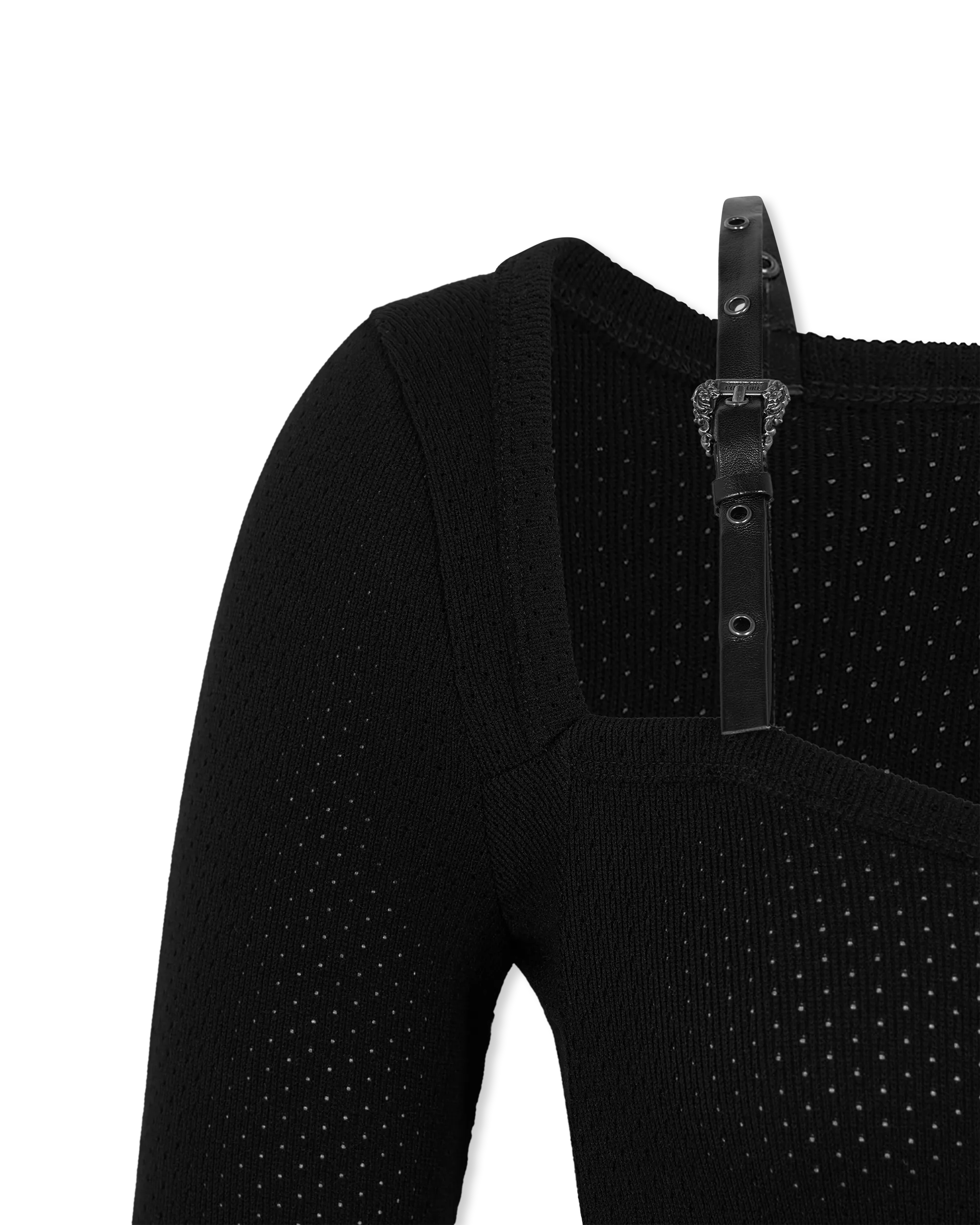 Baroque Buckle Knit Midi Dress