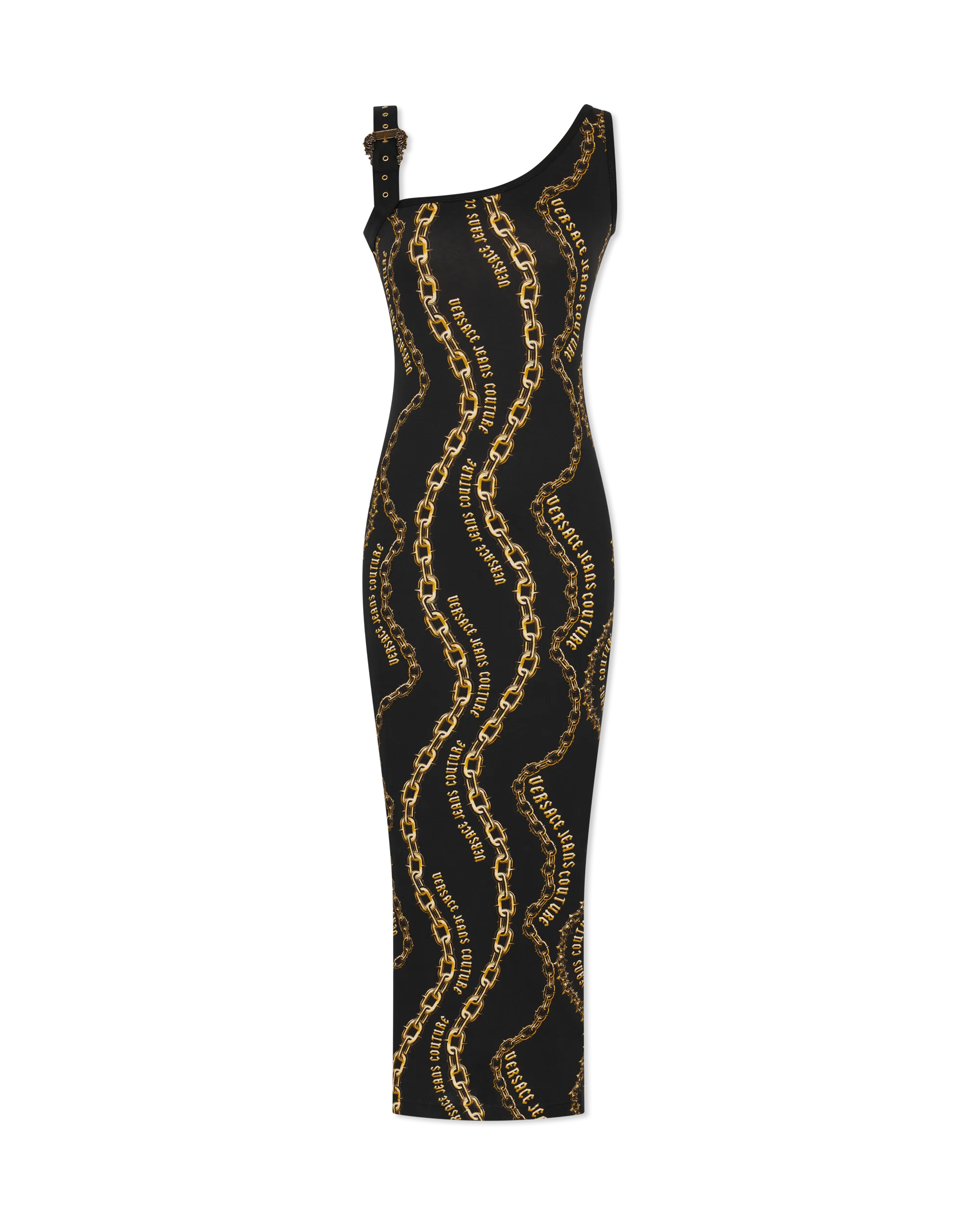 Chain Couture Baroque Buckle Midi Tank Dress