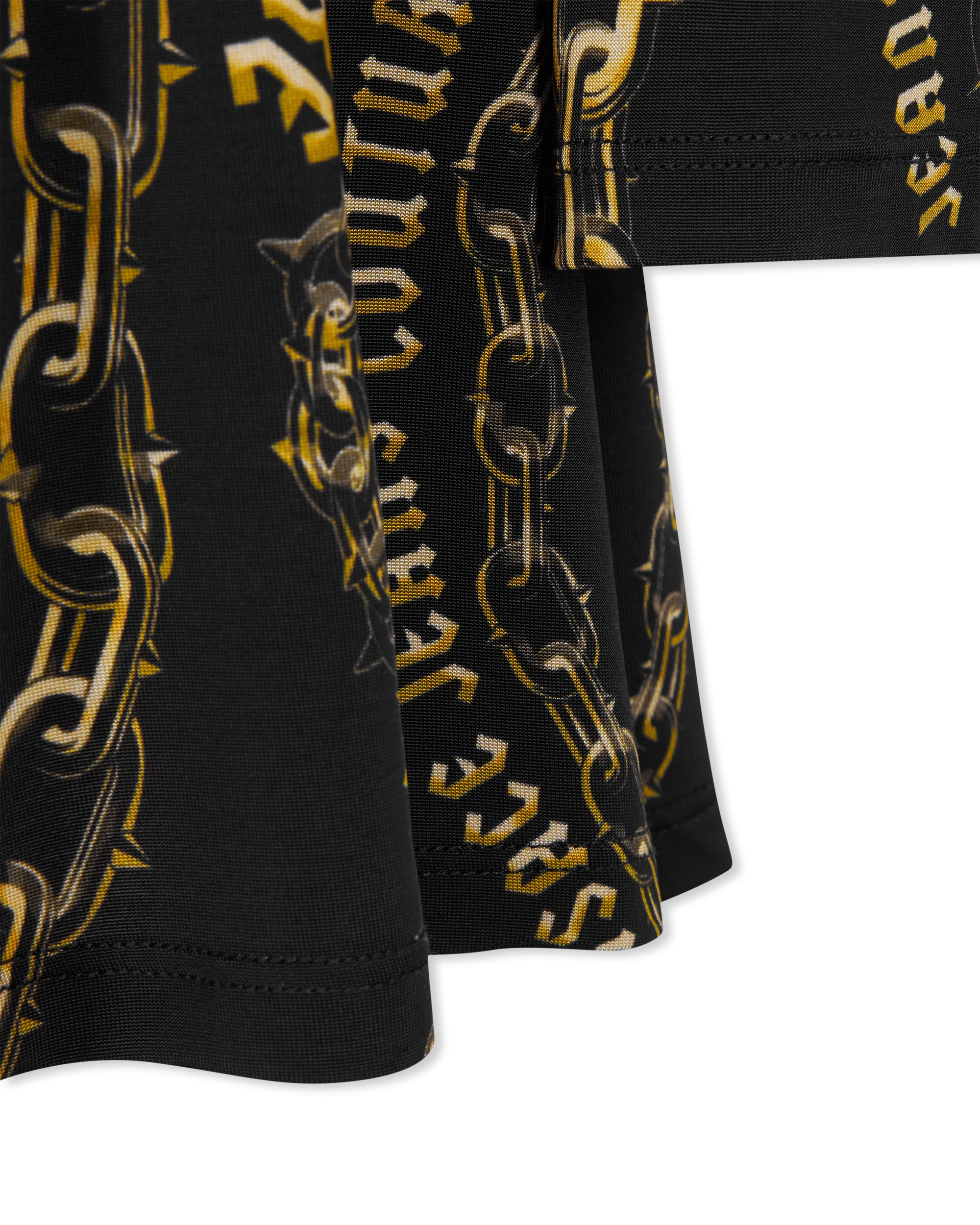 Chain Couture Flared Black Dress