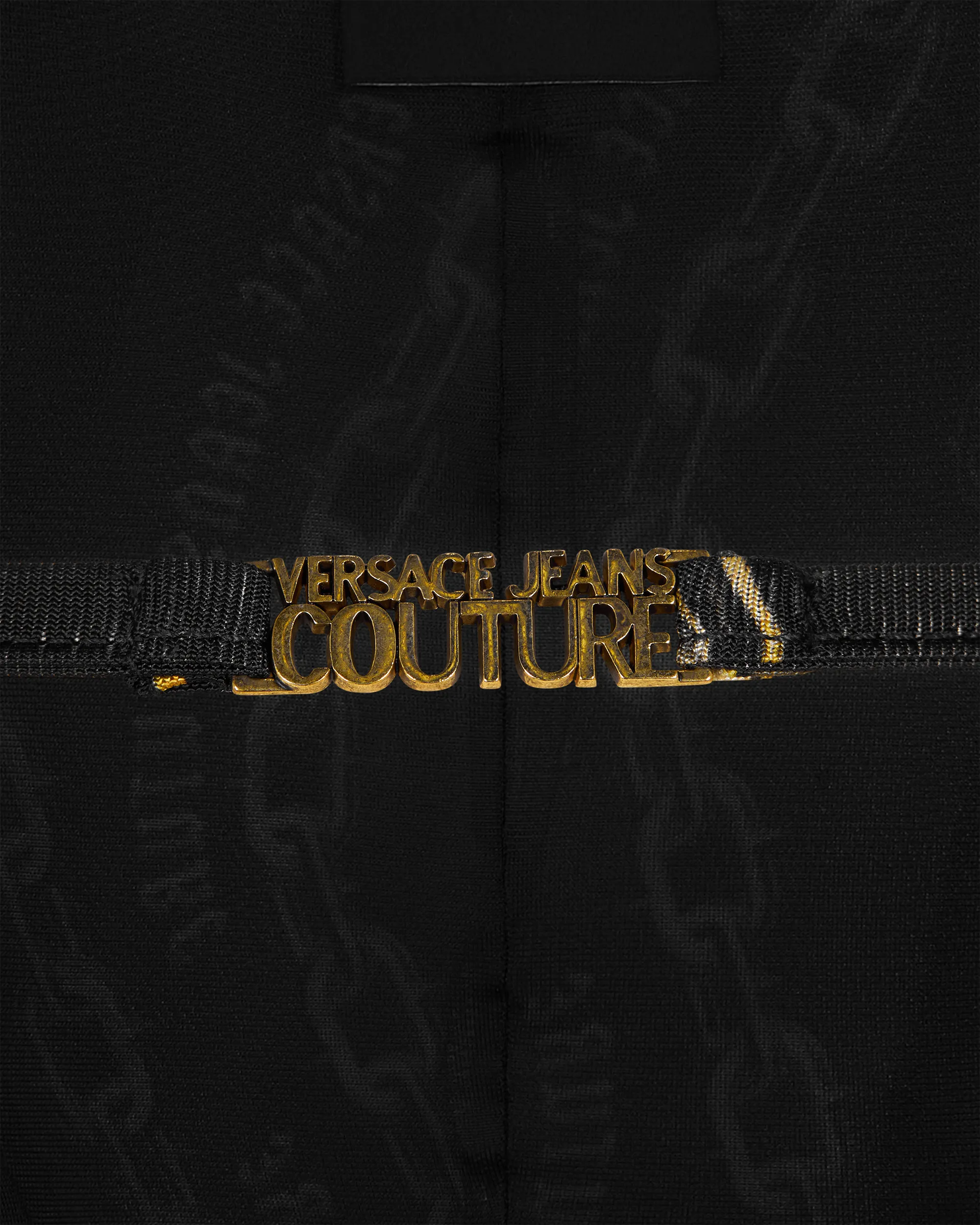 Chain Couture Flared Black Dress