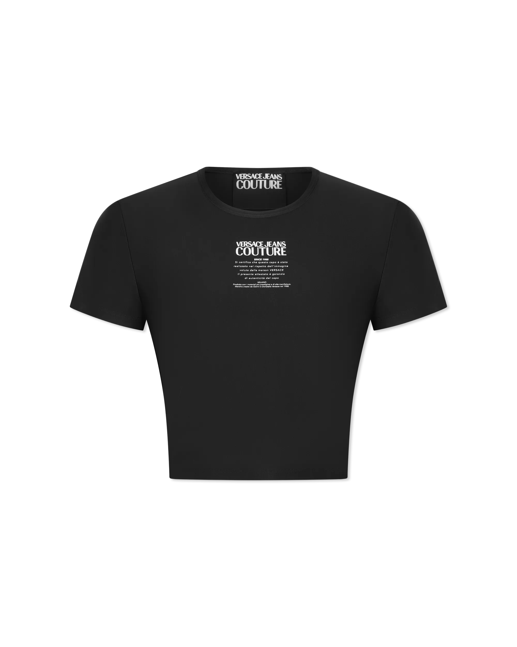 Logo ID Tag Print Cropped T-Shirt