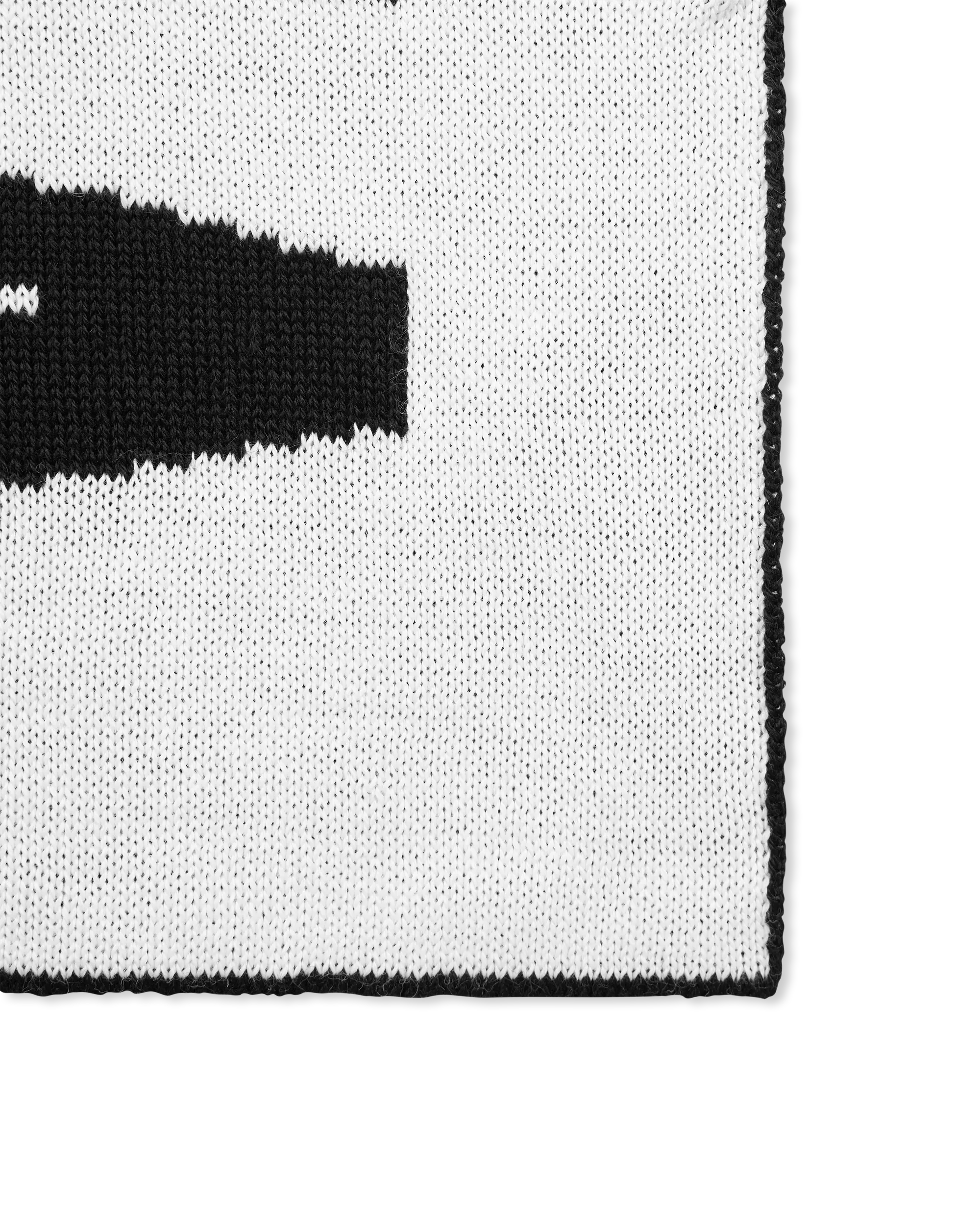 Black Wool Blend Asymmetrical Logo Two-Tone Scarf by Versace Jeans Couture | DIHSAN