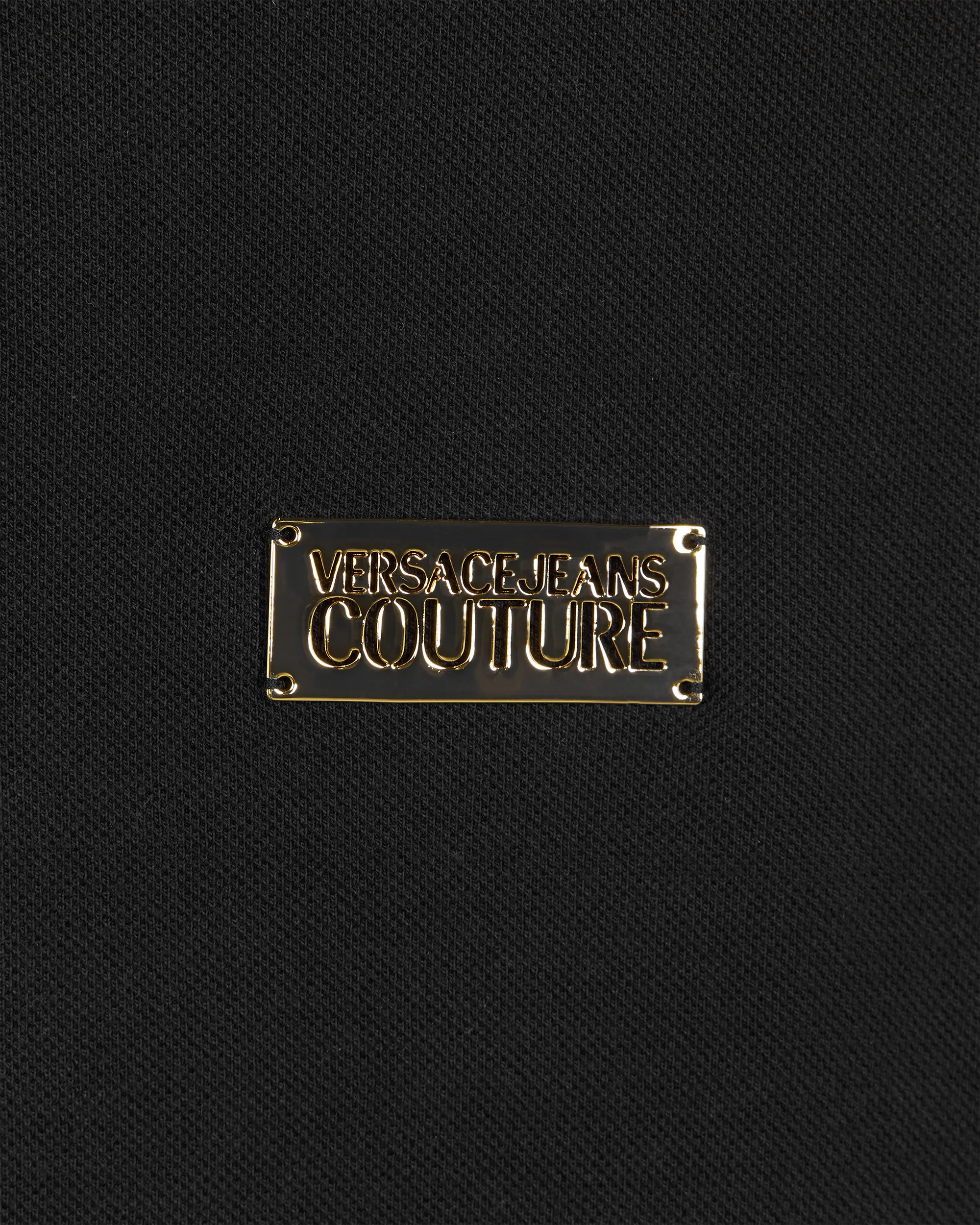 Black Cotton Logo Slim-Fit Polo Shirt by Versace Jeans Couture | DIHSAN