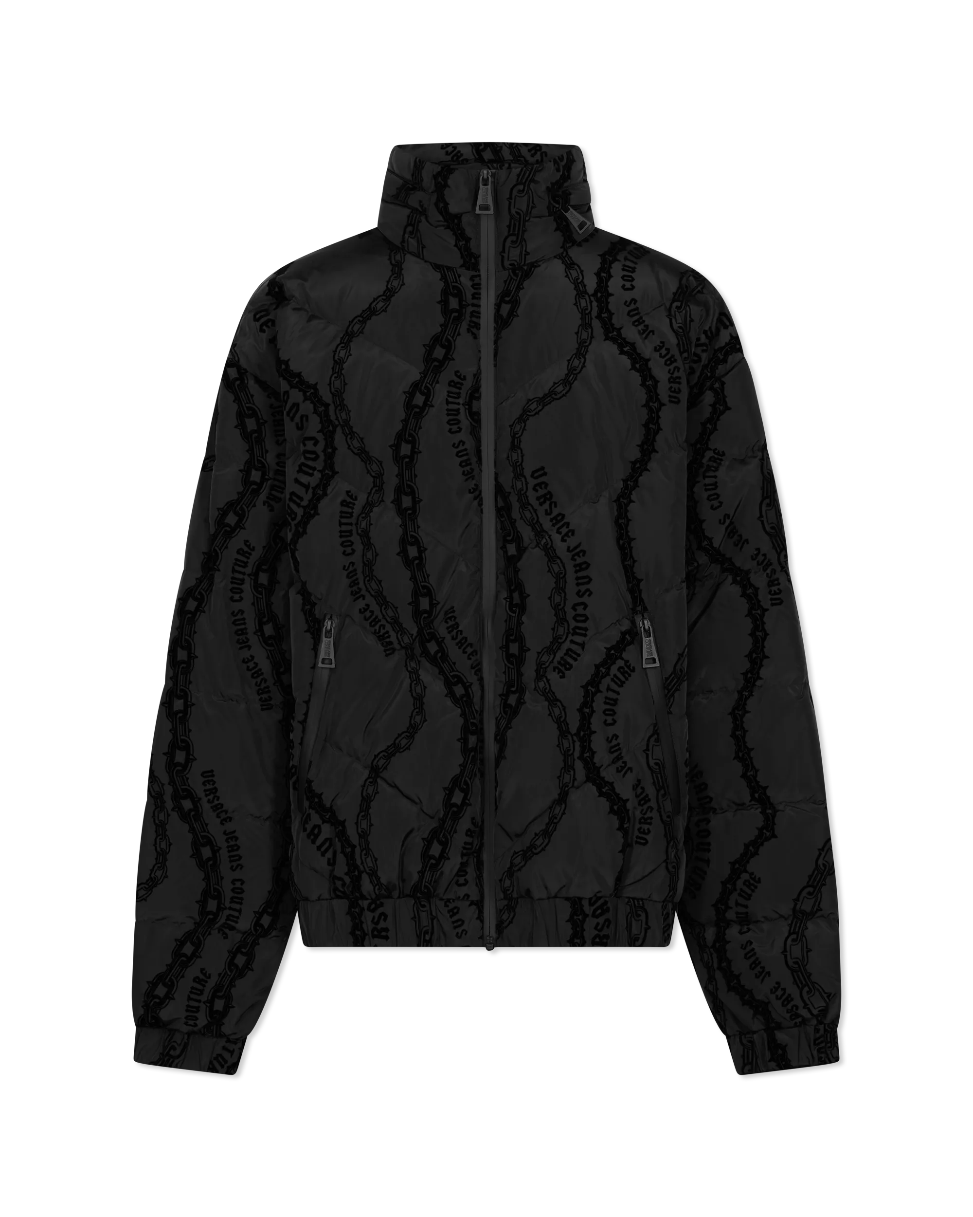 Chain Couture Quilted Puffer Jacket