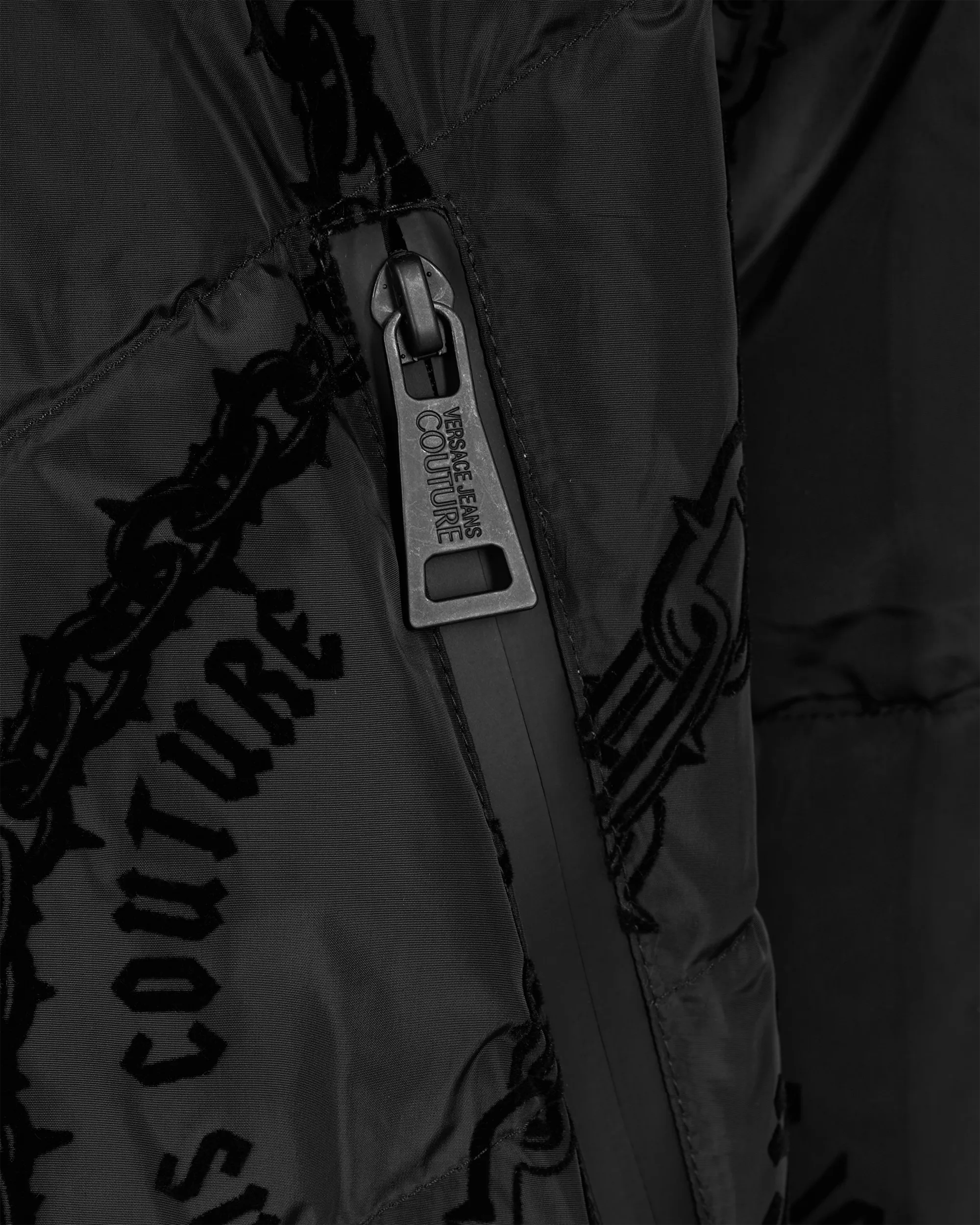 Chain Couture Quilted Puffer Jacket