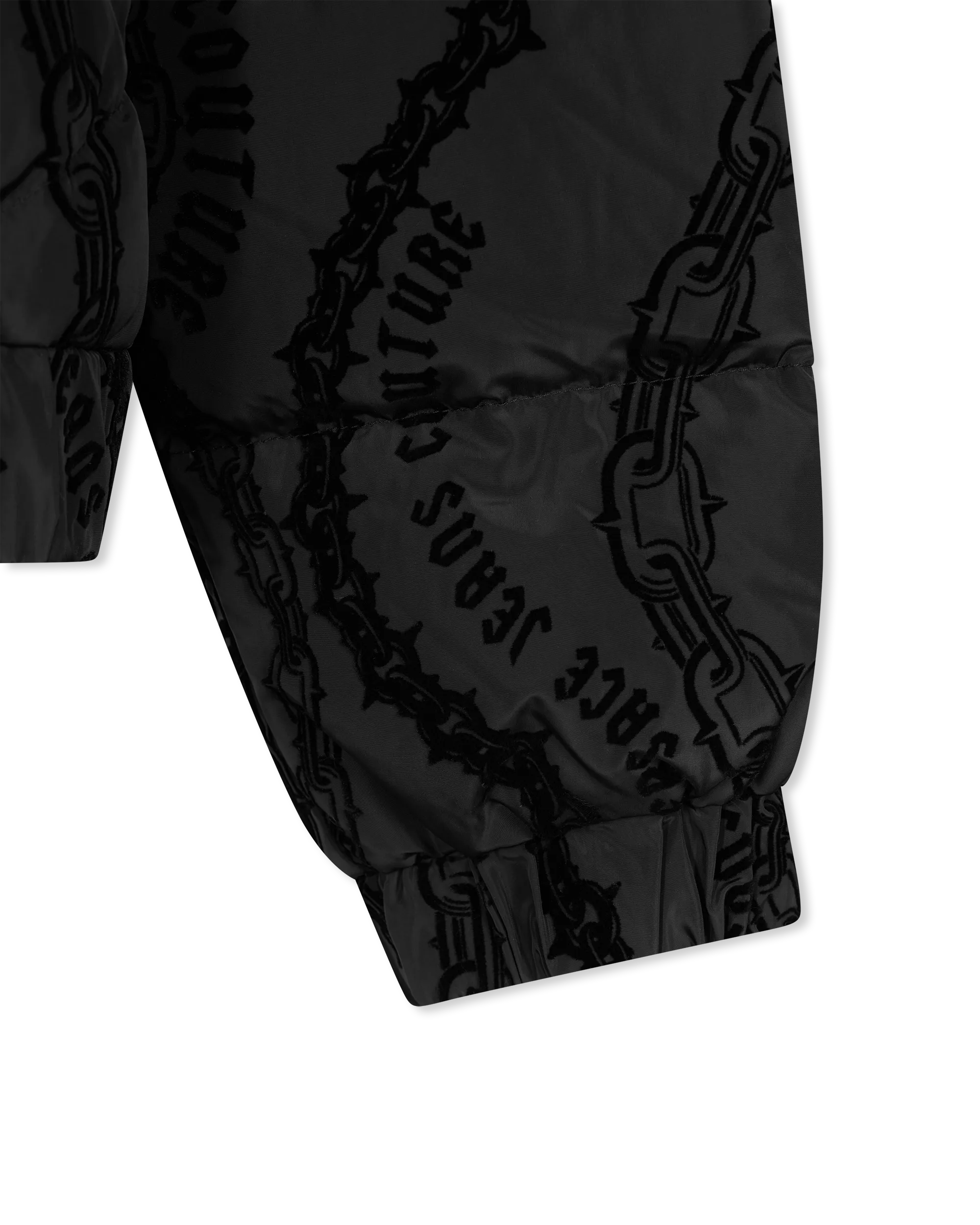 Chain Couture Quilted Puffer Jacket