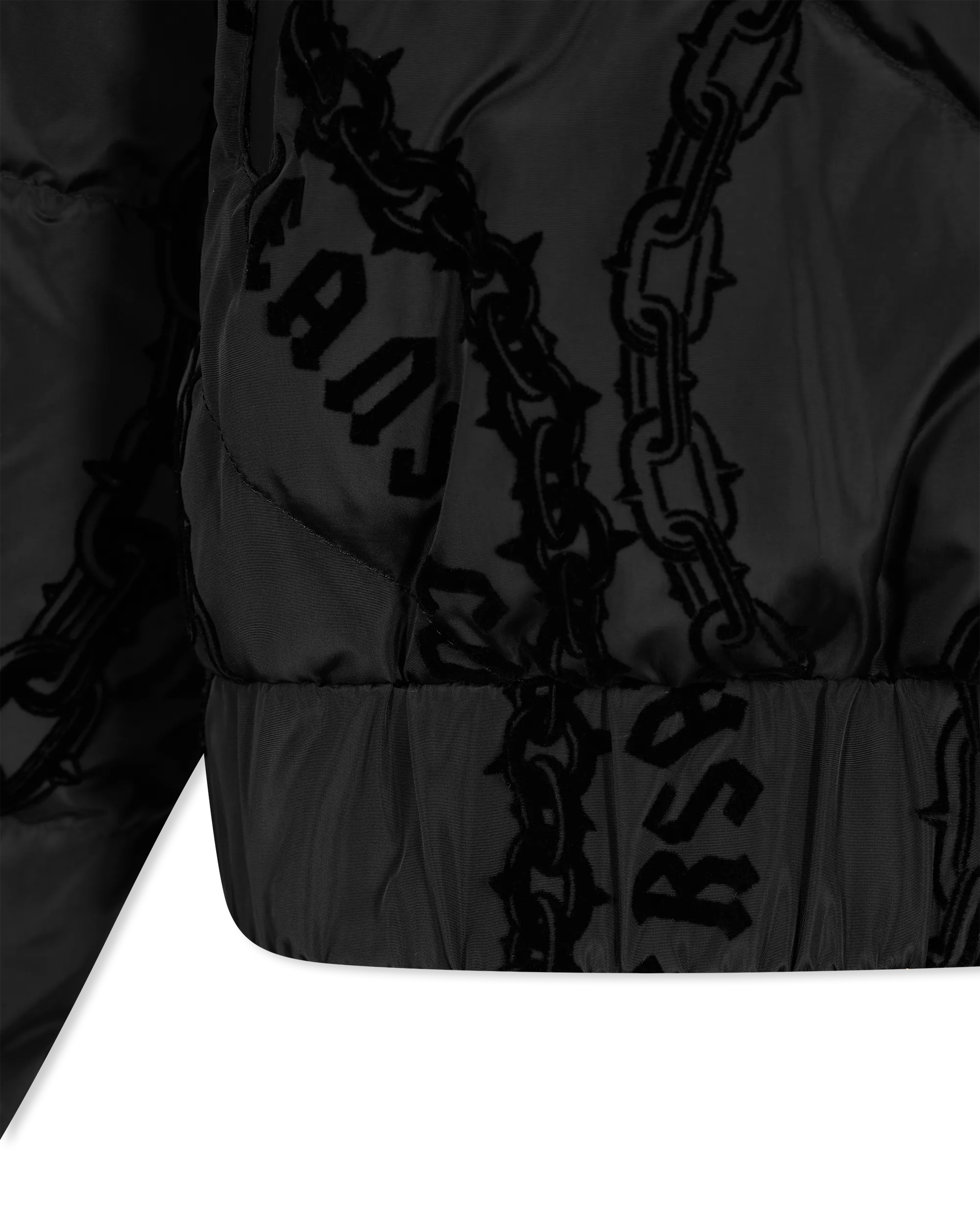 Chain Couture Quilted Puffer Jacket