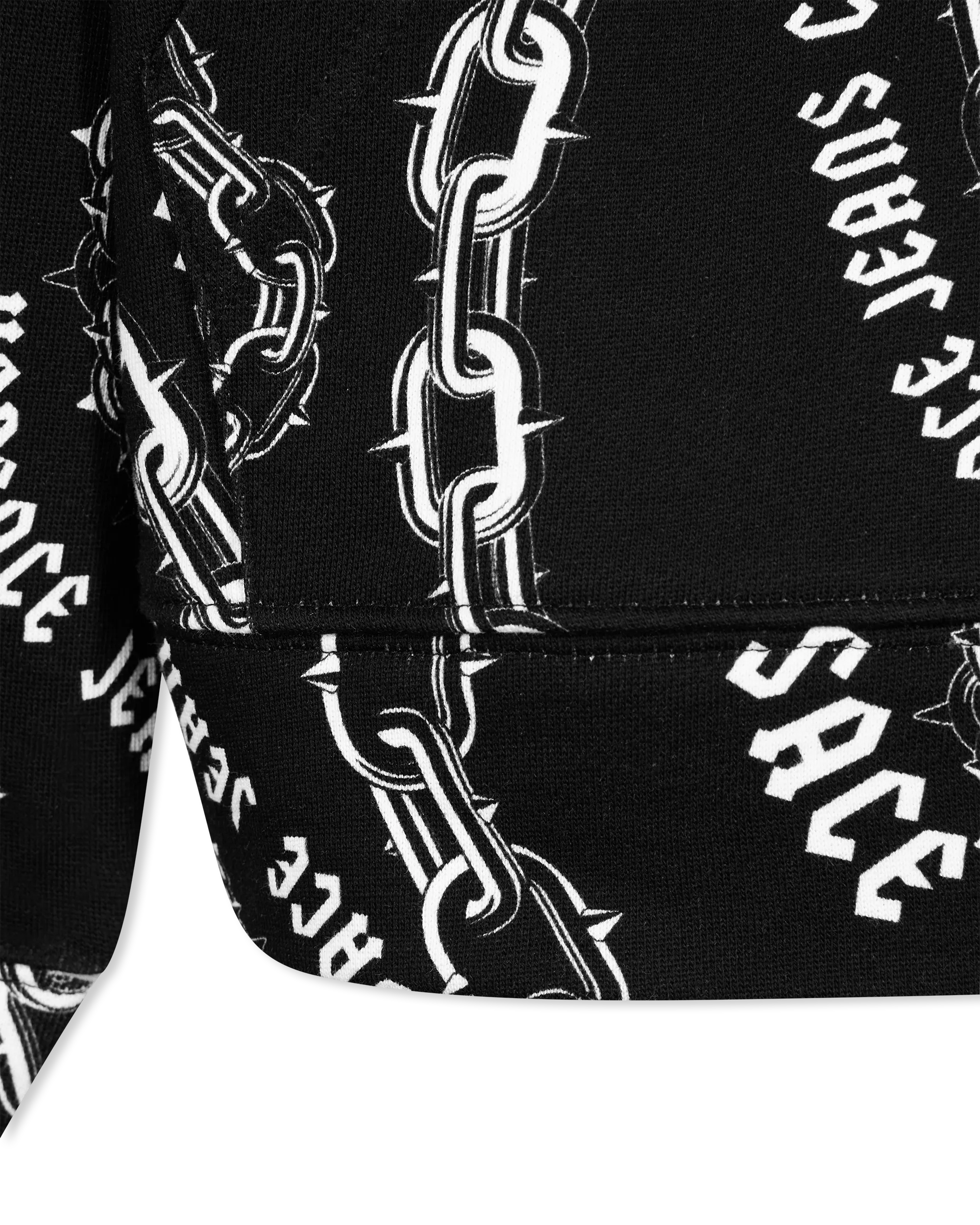 Black+Print Cotton Chain Couture Loose-Fit Hoodie by Versace Jeans Couture | DIHSAN