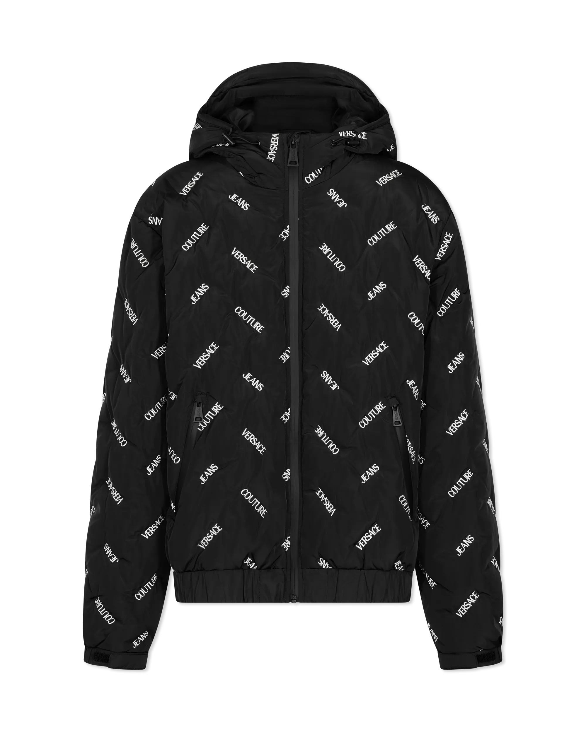 Chevron Logo Print Puffer Jacket
