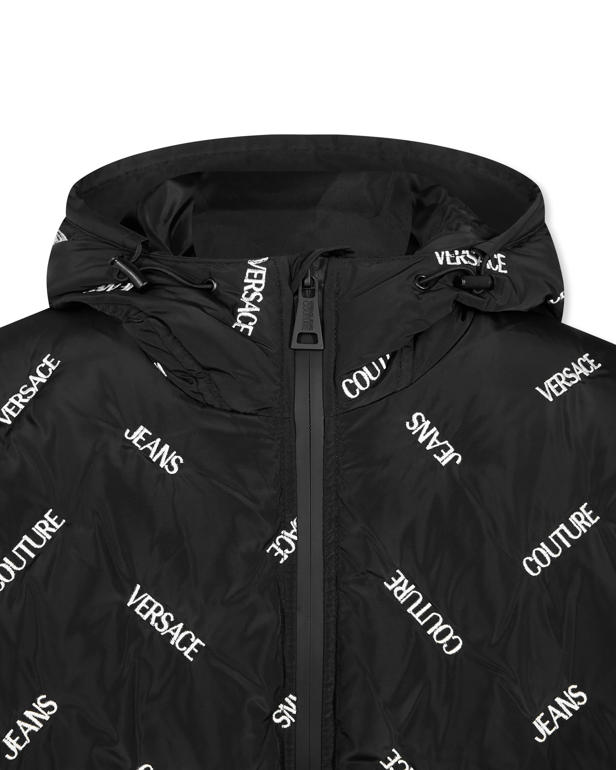 Chevron Logo Print Puffer Jacket