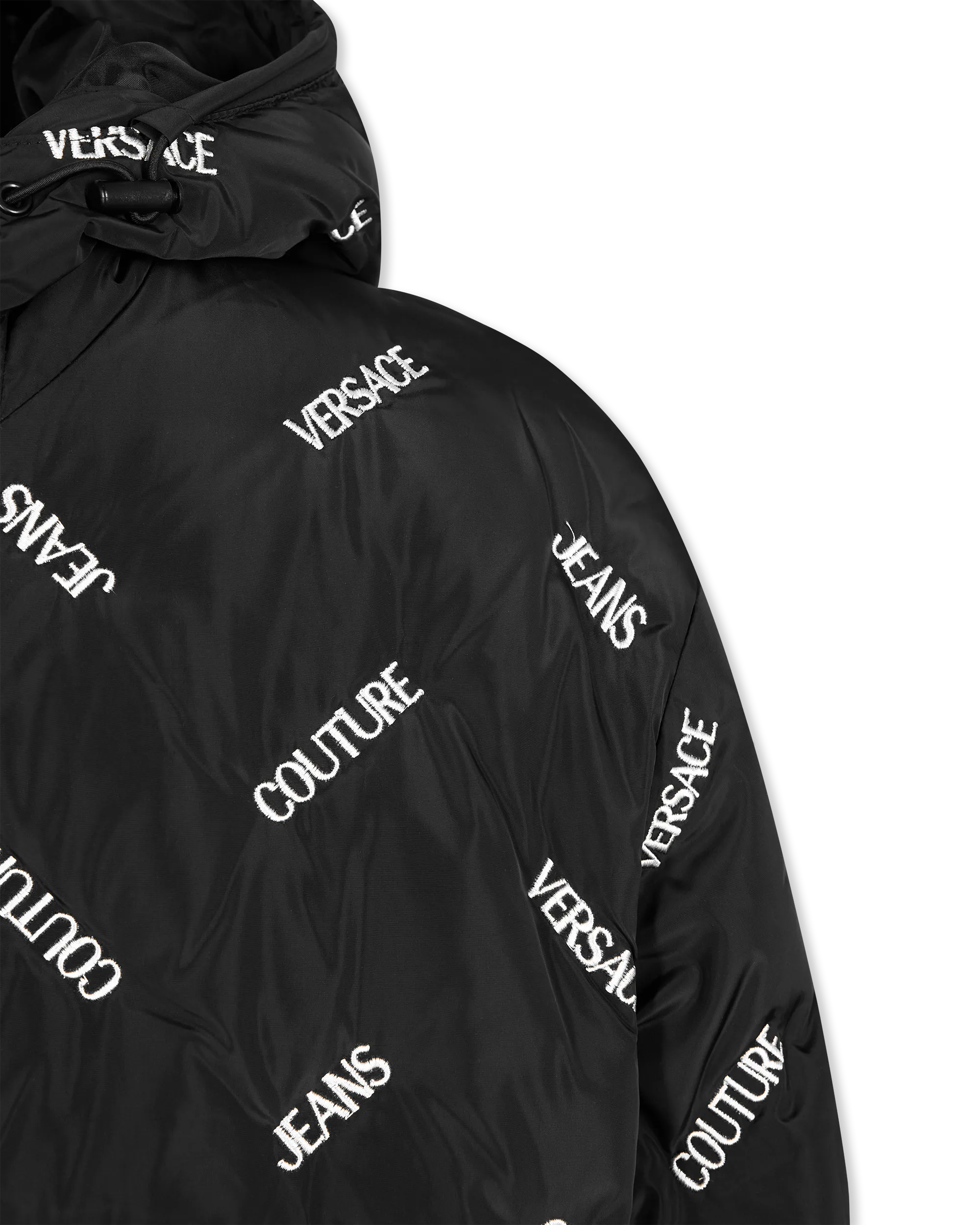 Chevron Logo Print Puffer Jacket