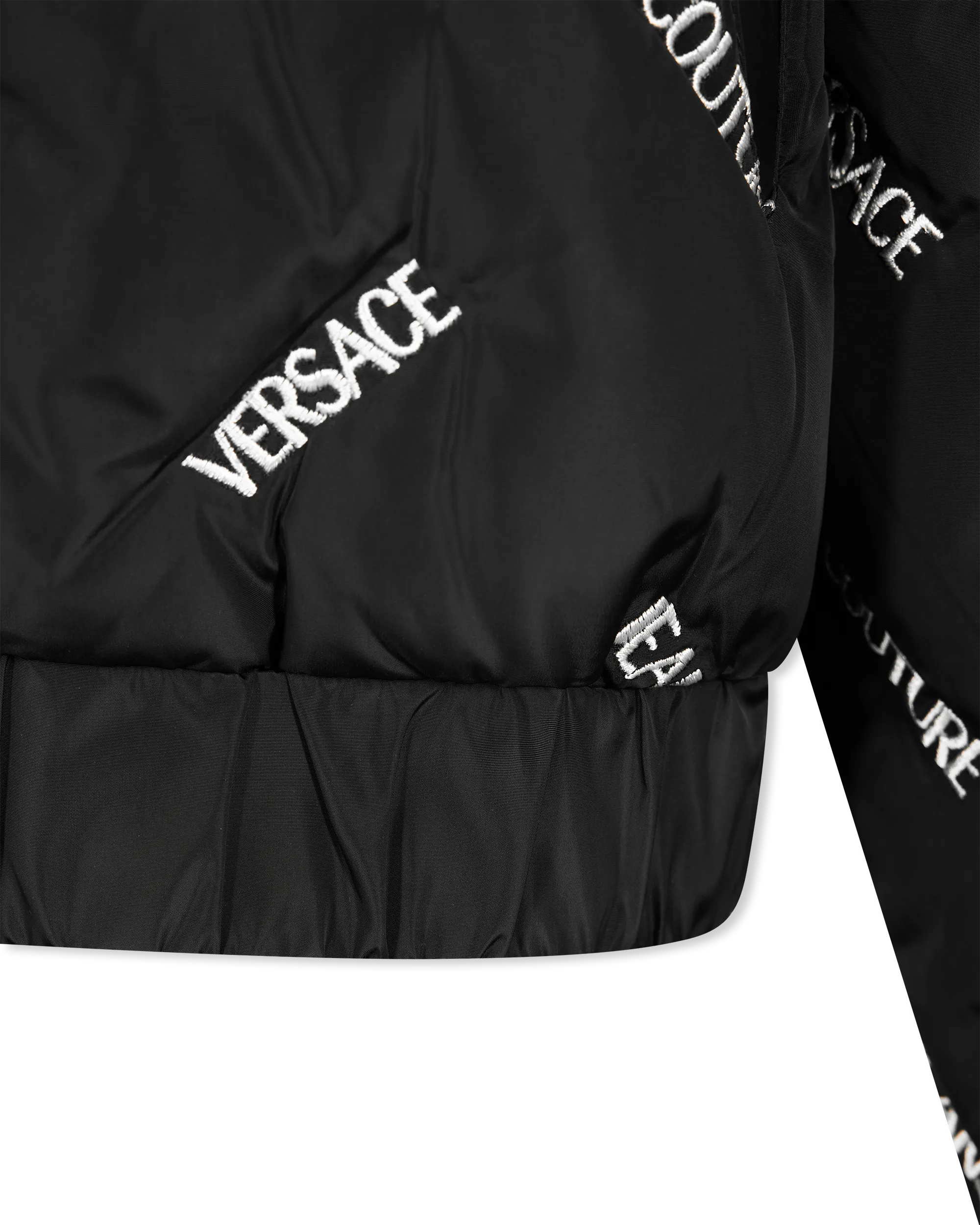Chevron Logo Print Puffer Jacket