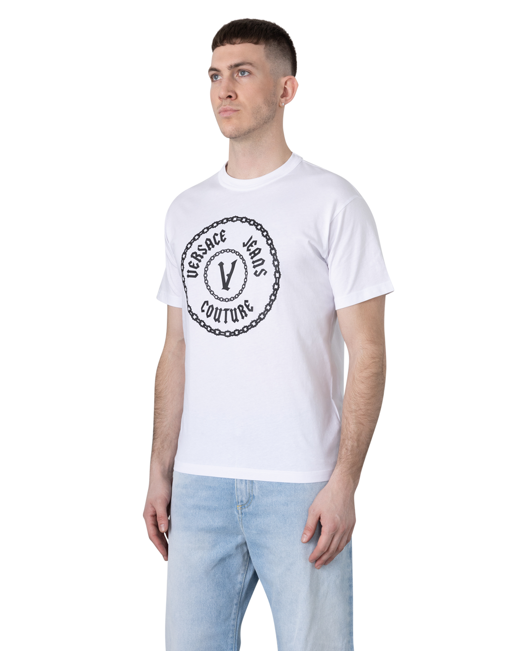 V-Emblem Metallic Logo T-Shirt