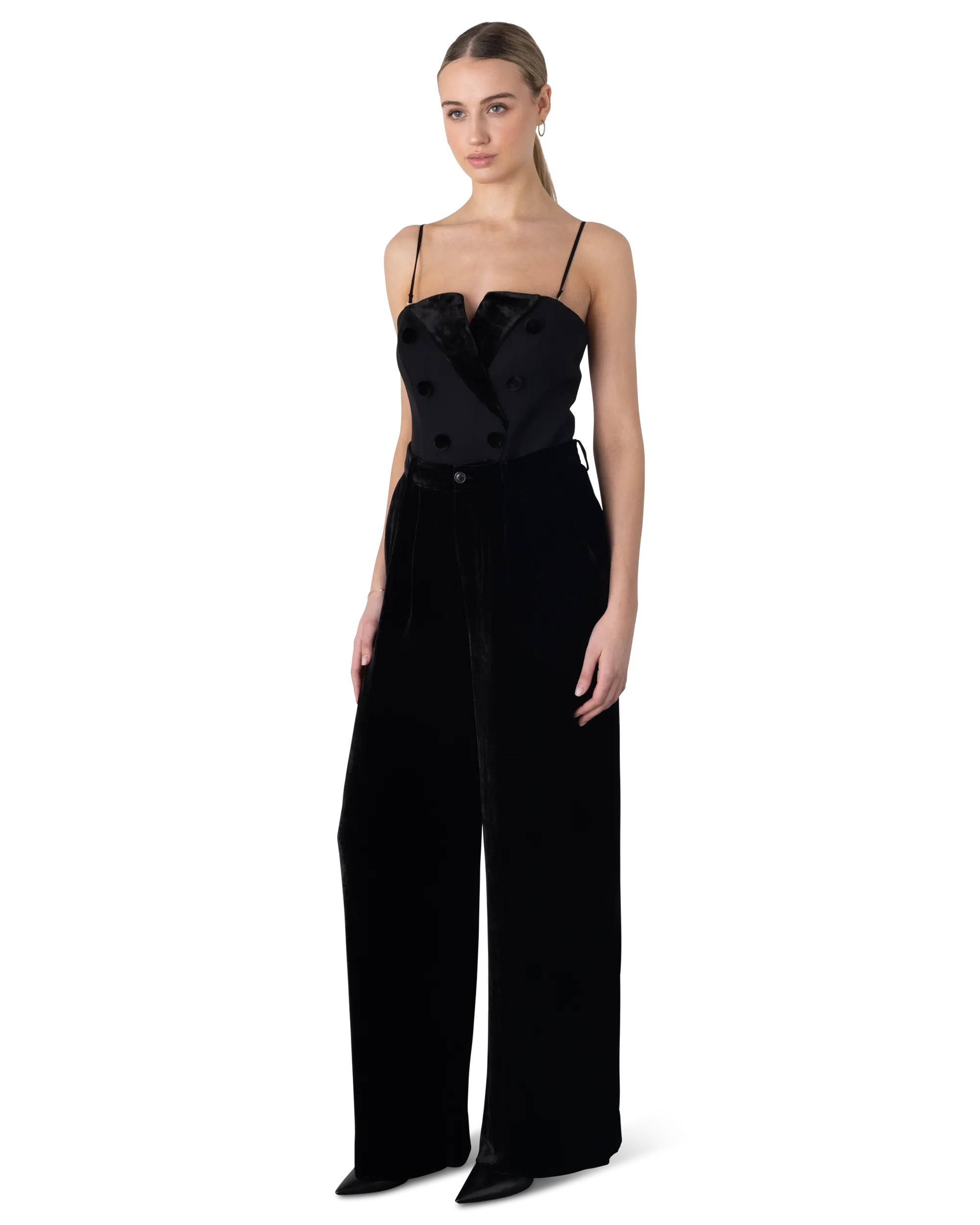 Rylie Wide-Leg Velvet Pants
