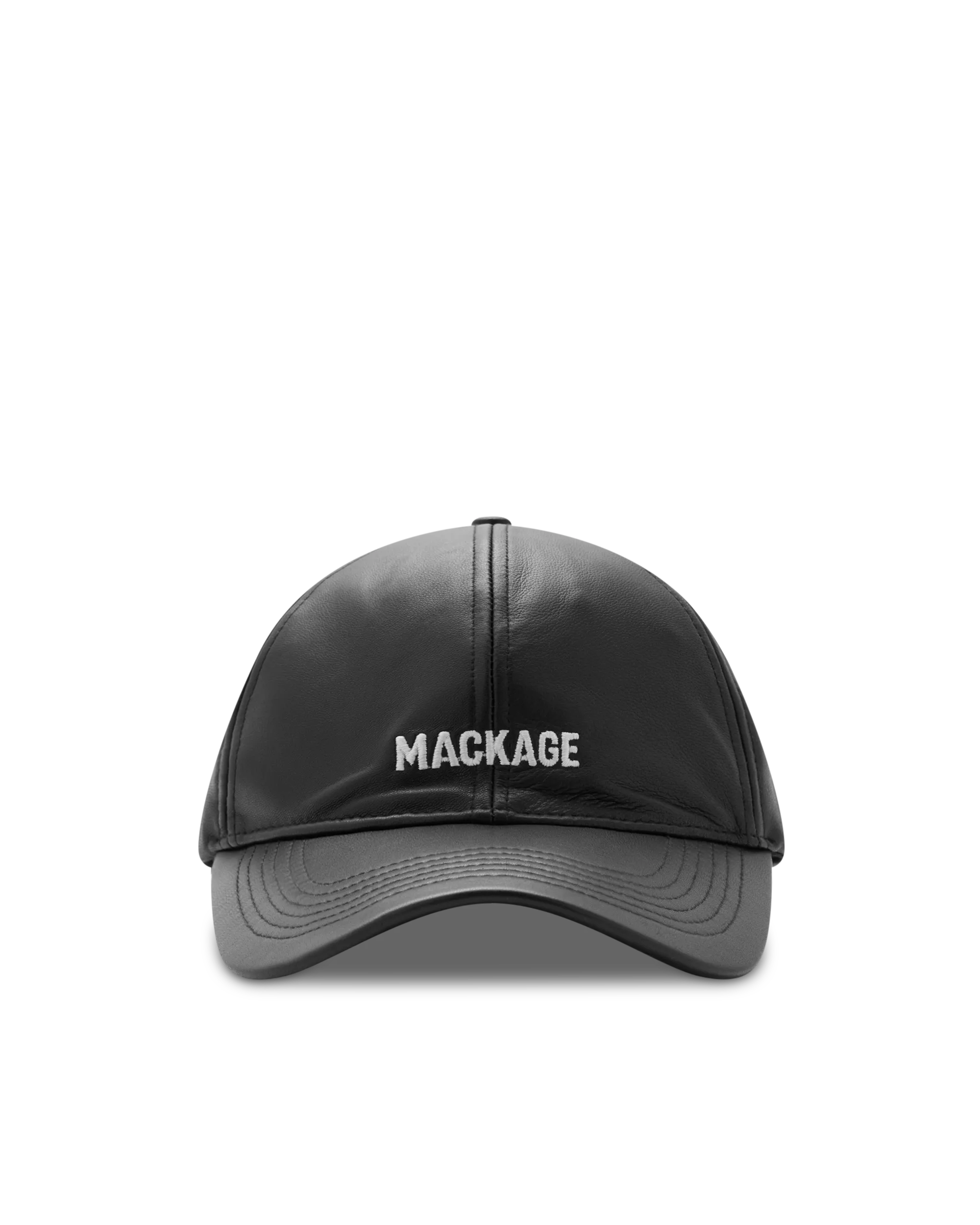 Mackage ANDERSON-L Leather Logo Baseball Cap