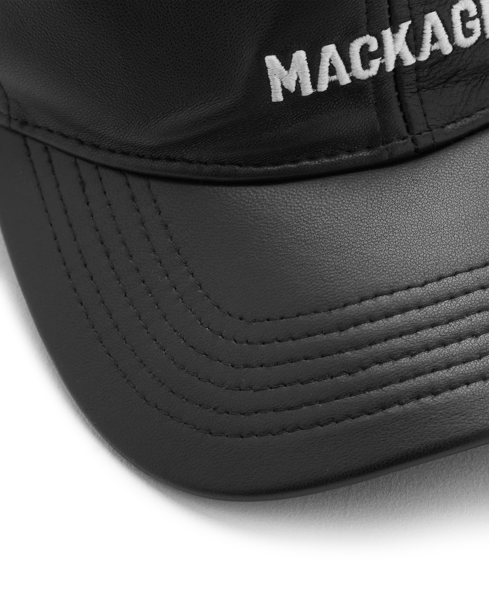 Mackage ANDERSON-L Leather Logo Baseball Cap