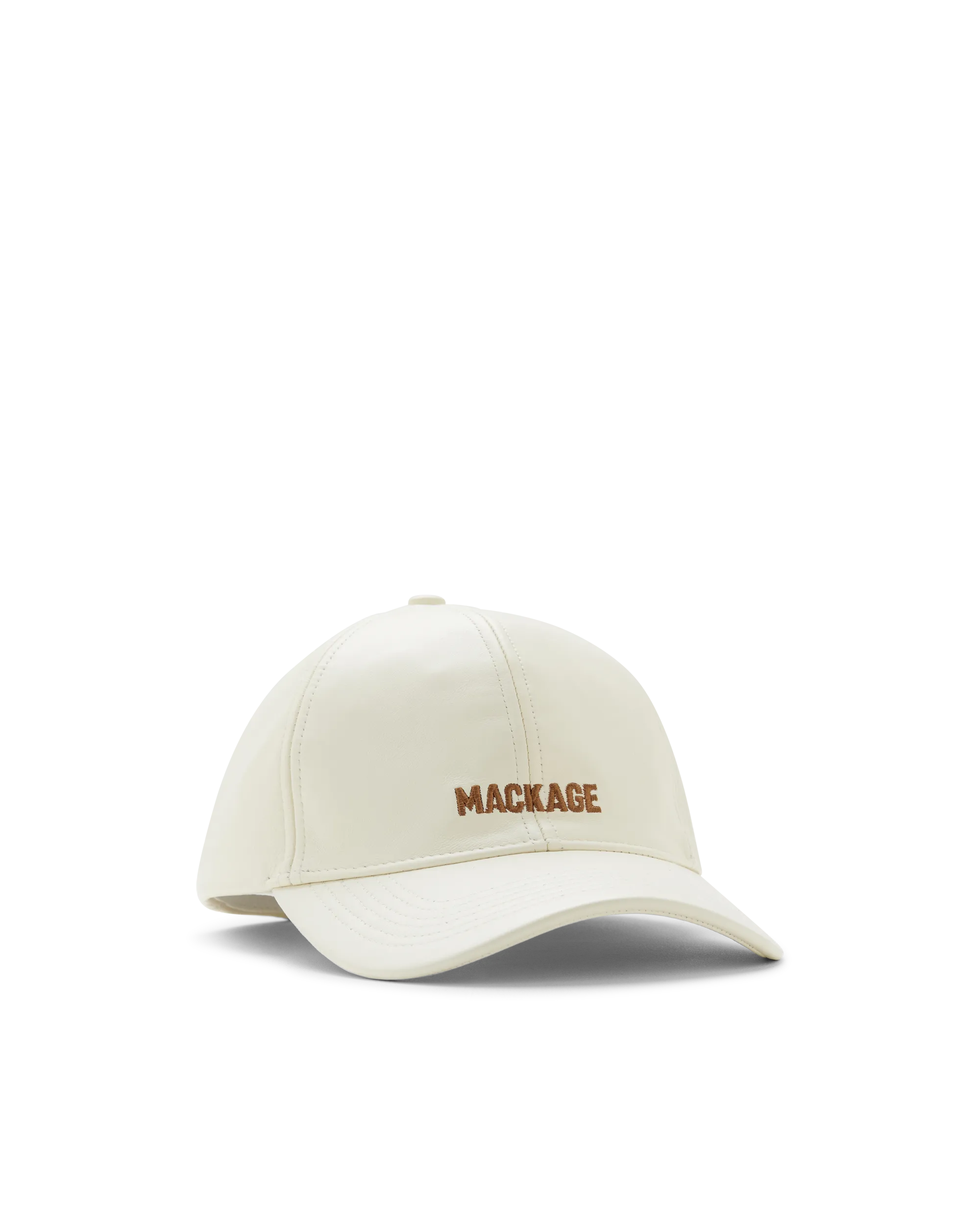 Mackage ANDERSON-L Leather Logo Baseball Cap