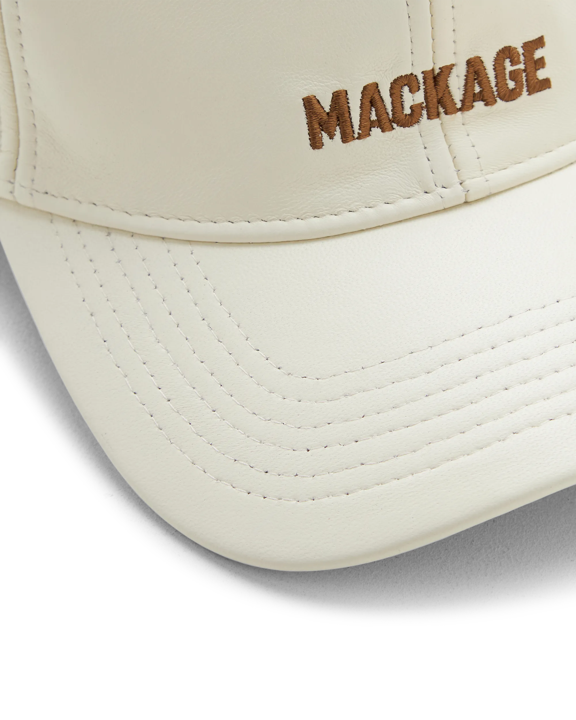 Mackage ANDERSON-L Leather Logo Baseball Cap