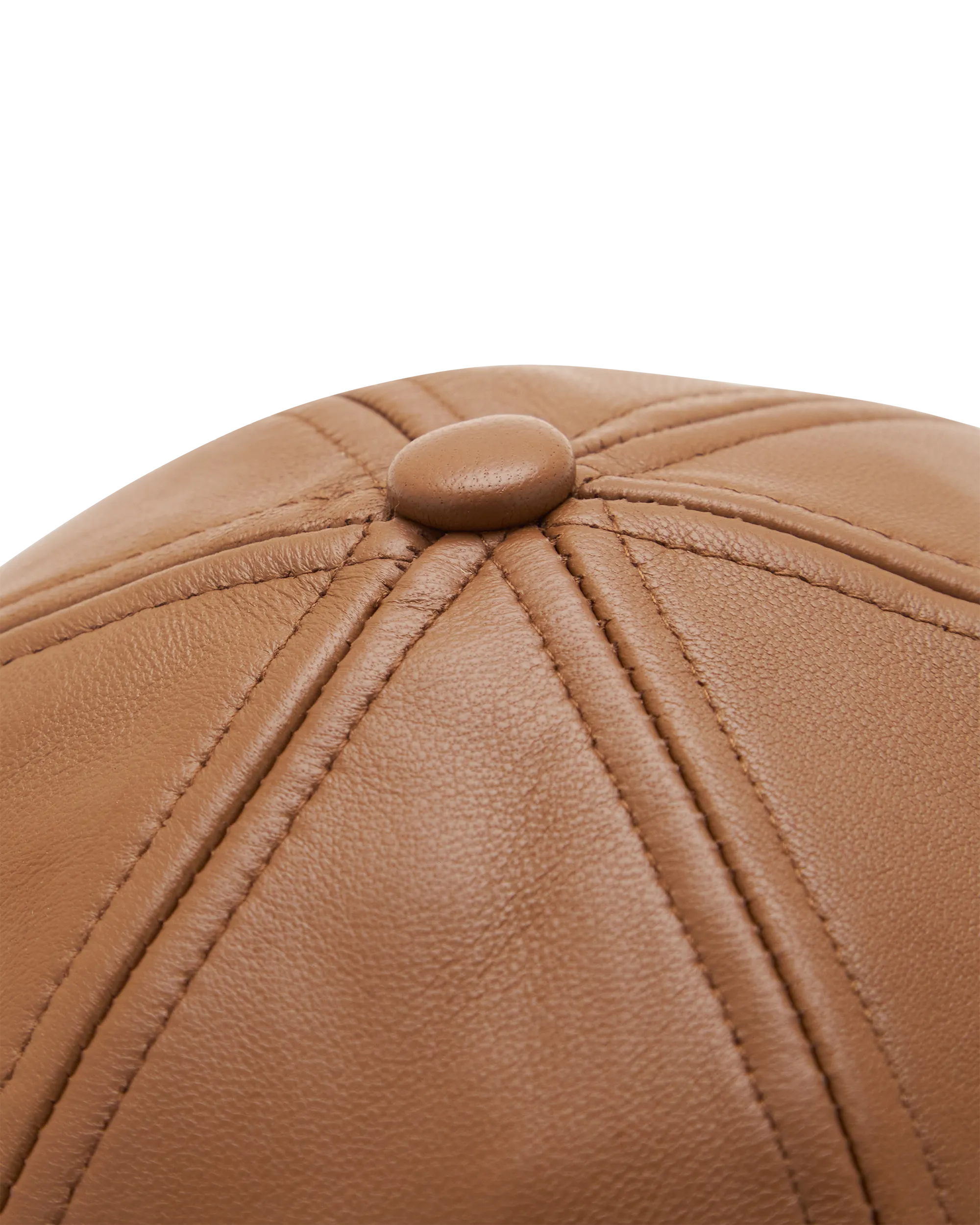 Earth Brown Lamb Mackage ANDERSON-L Leather Logo Baseball Cap by Mackage | DIHSAN