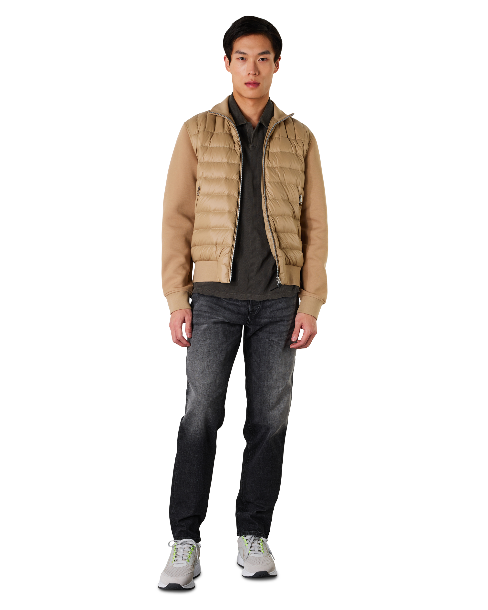 Collin-R Nano Down Mixed Media Bomber Jacket