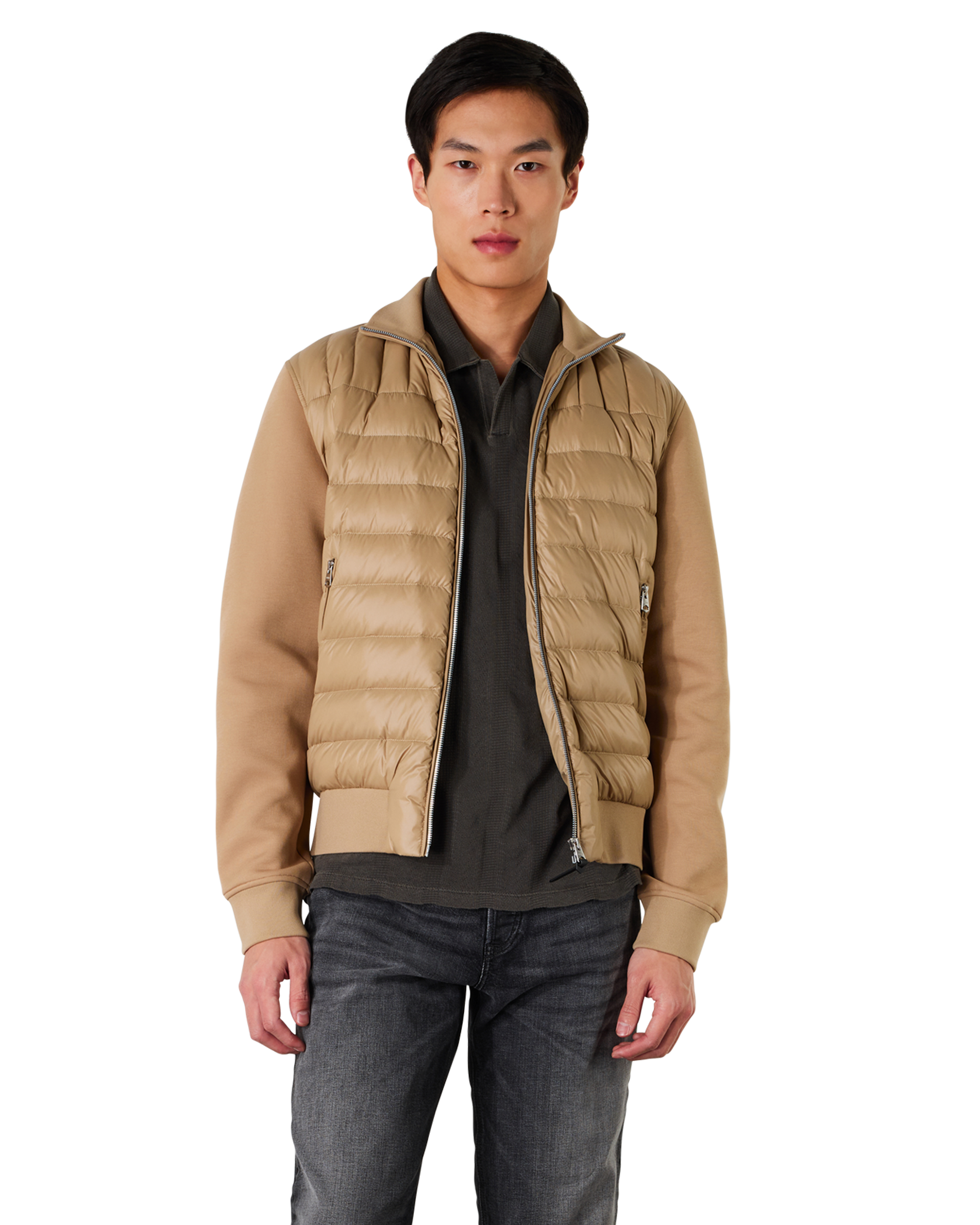 Collin-R Nano Down Mixed Media Bomber Jacket