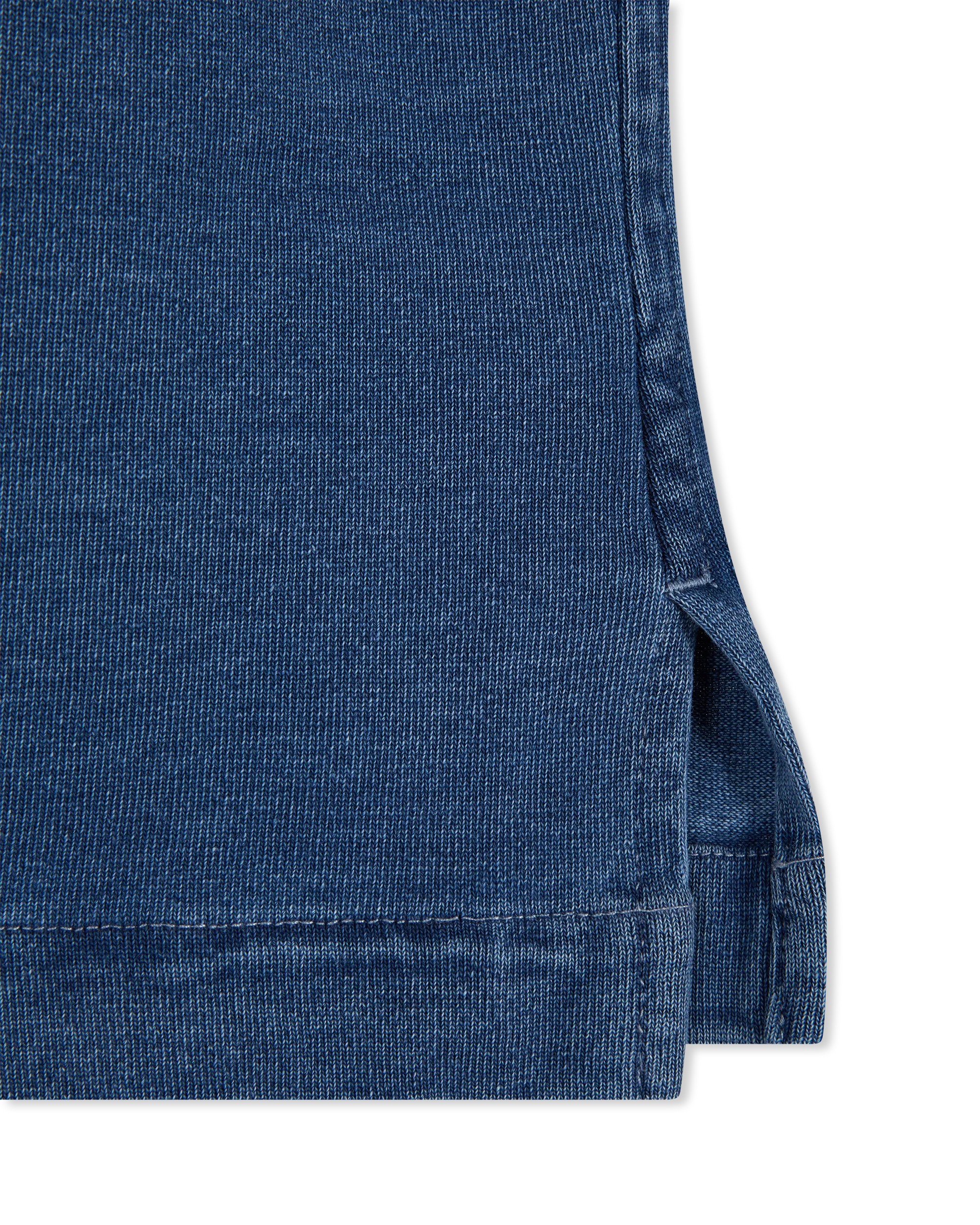 Purple Jeans Knit Jersey Short Sleeve Camp Shirt