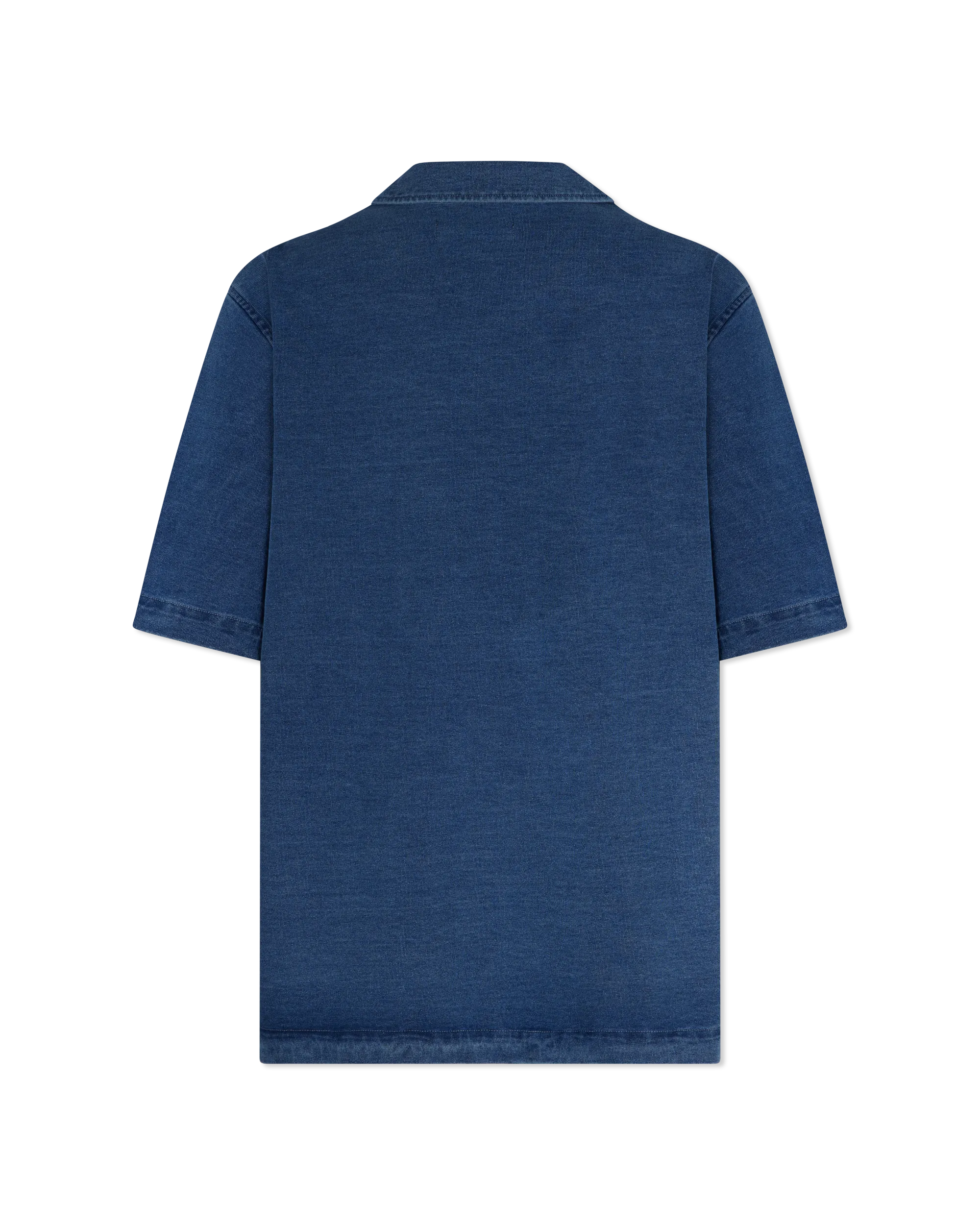 Purple Jeans Knit Jersey Short Sleeve Camp Shirt