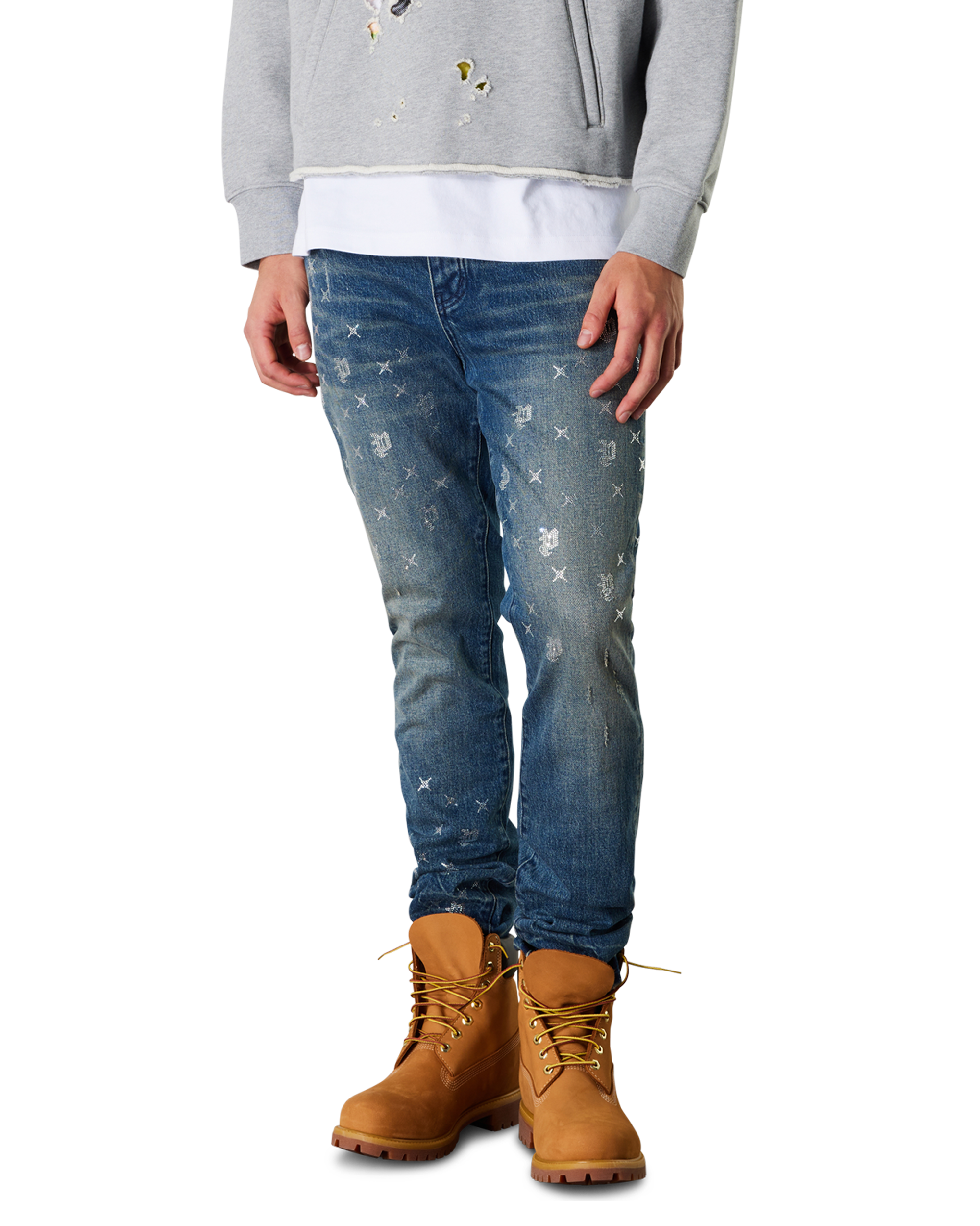 P005 Vintage Monogram Bling Jeans