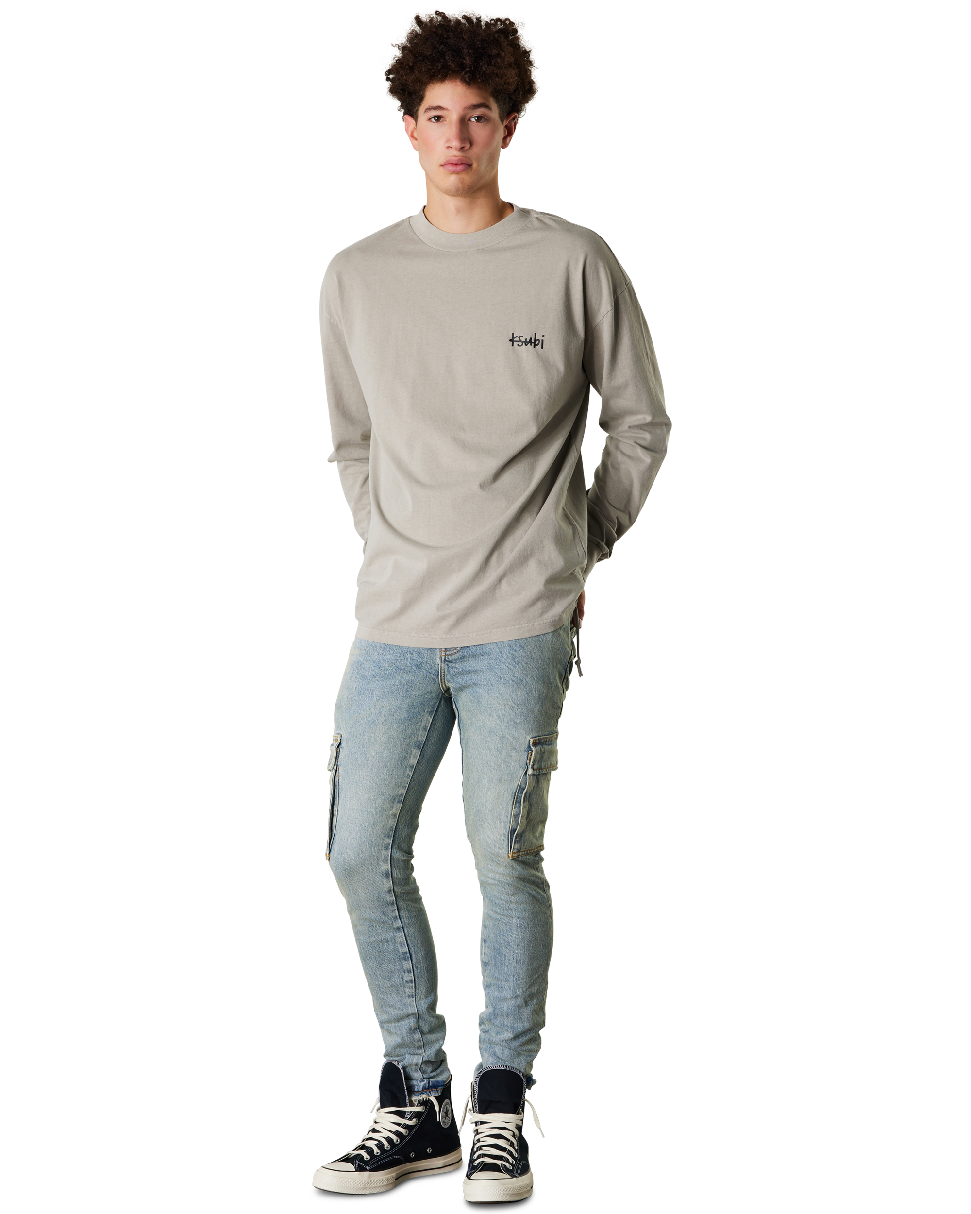 Purple Jeans P001 Skinny Cargo Pumice Jeans