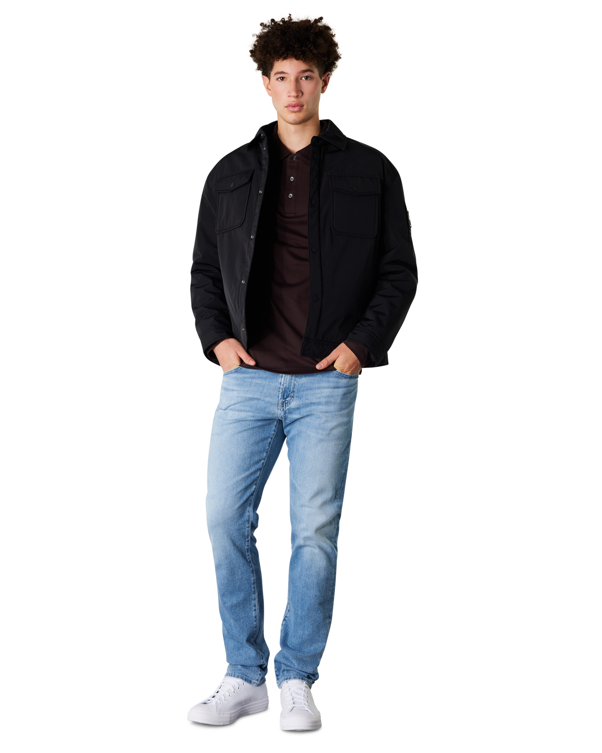 Long-Sleeve Sleek MK Polo Shirt