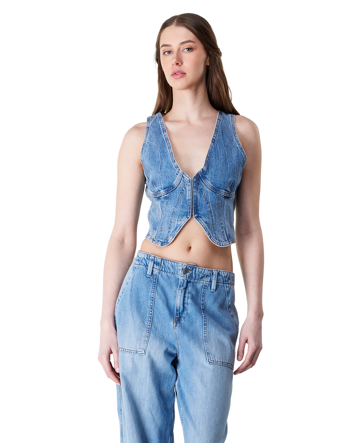Good American Indigo Denim Vest - Premium Women