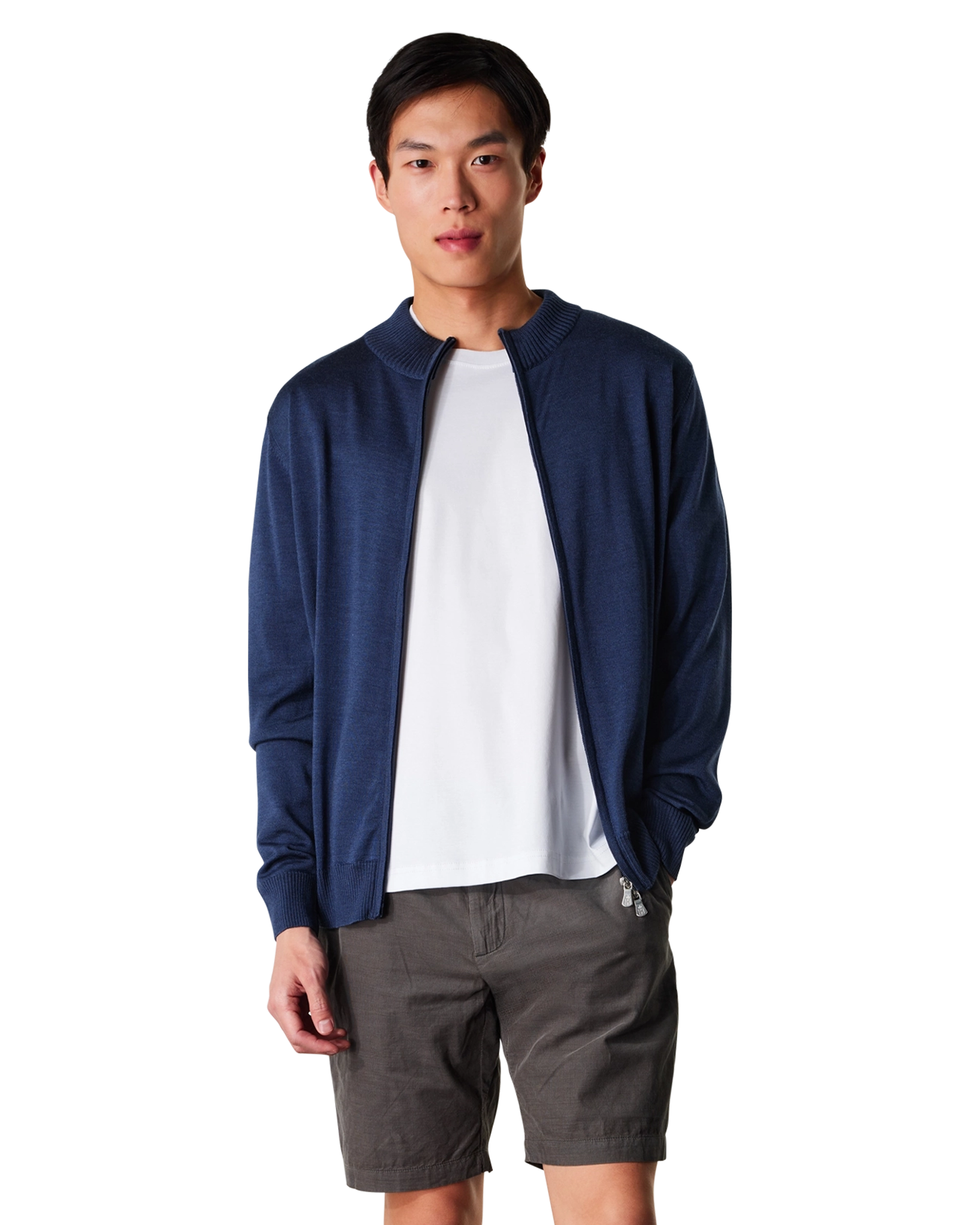 Merino Wool Zipped Cardigan
