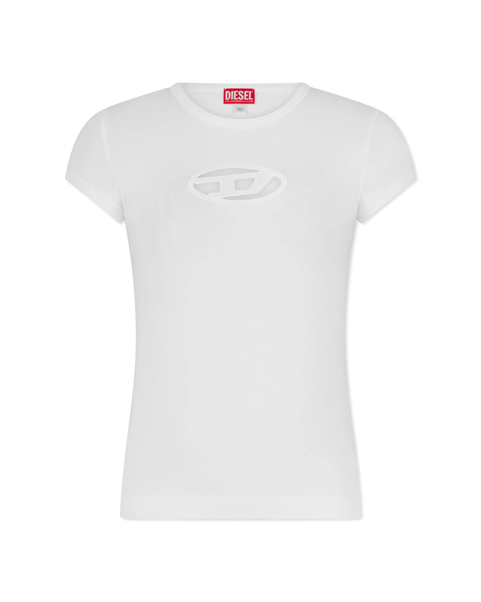 トップス DIESEL T-Angie Peekaboo Logo T-Shirt T-ANGIE Woman: Cotton T-shirt with cut-out D logo | Diesel