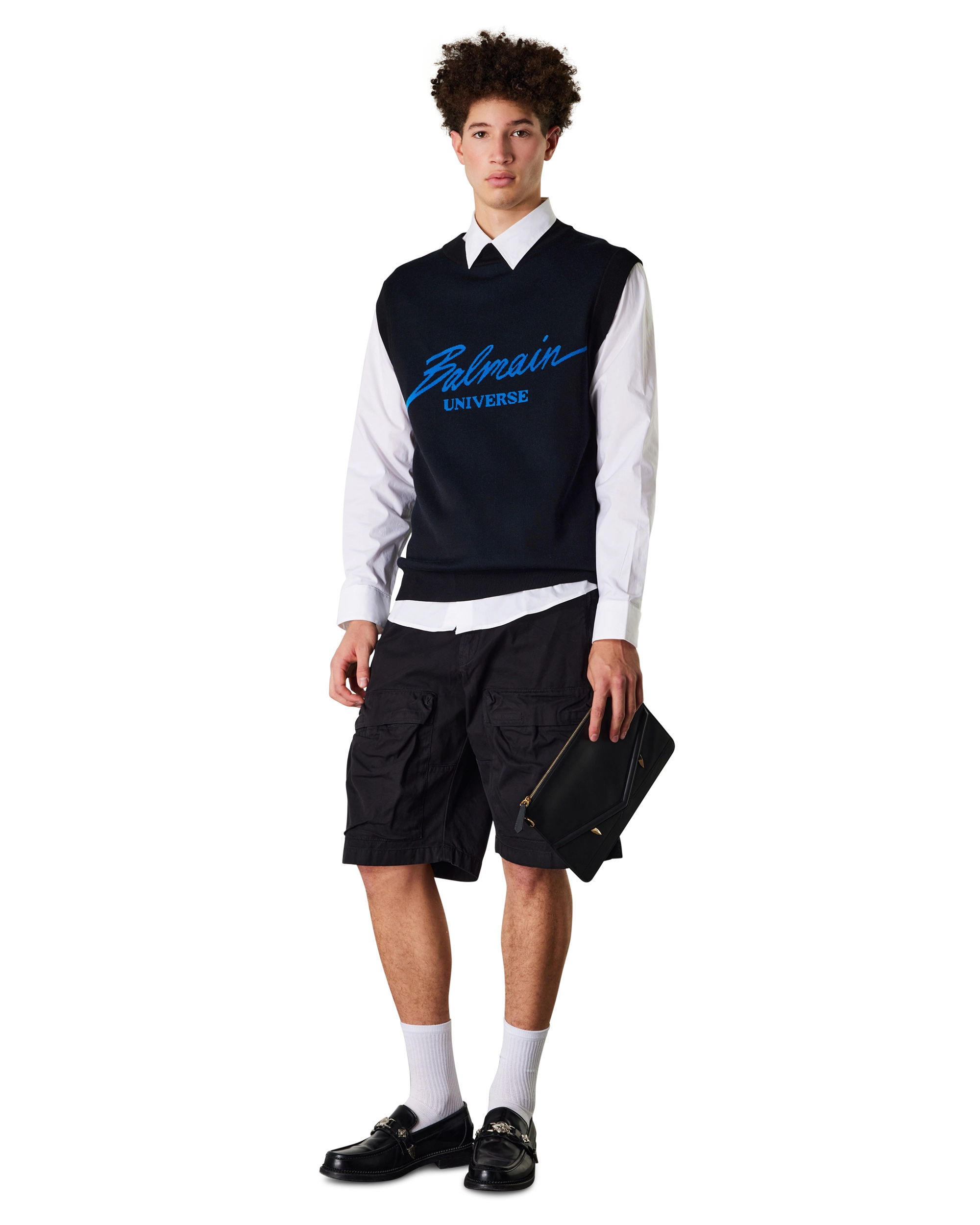 Sleeveless Balmain Universe Jacquard Jumper