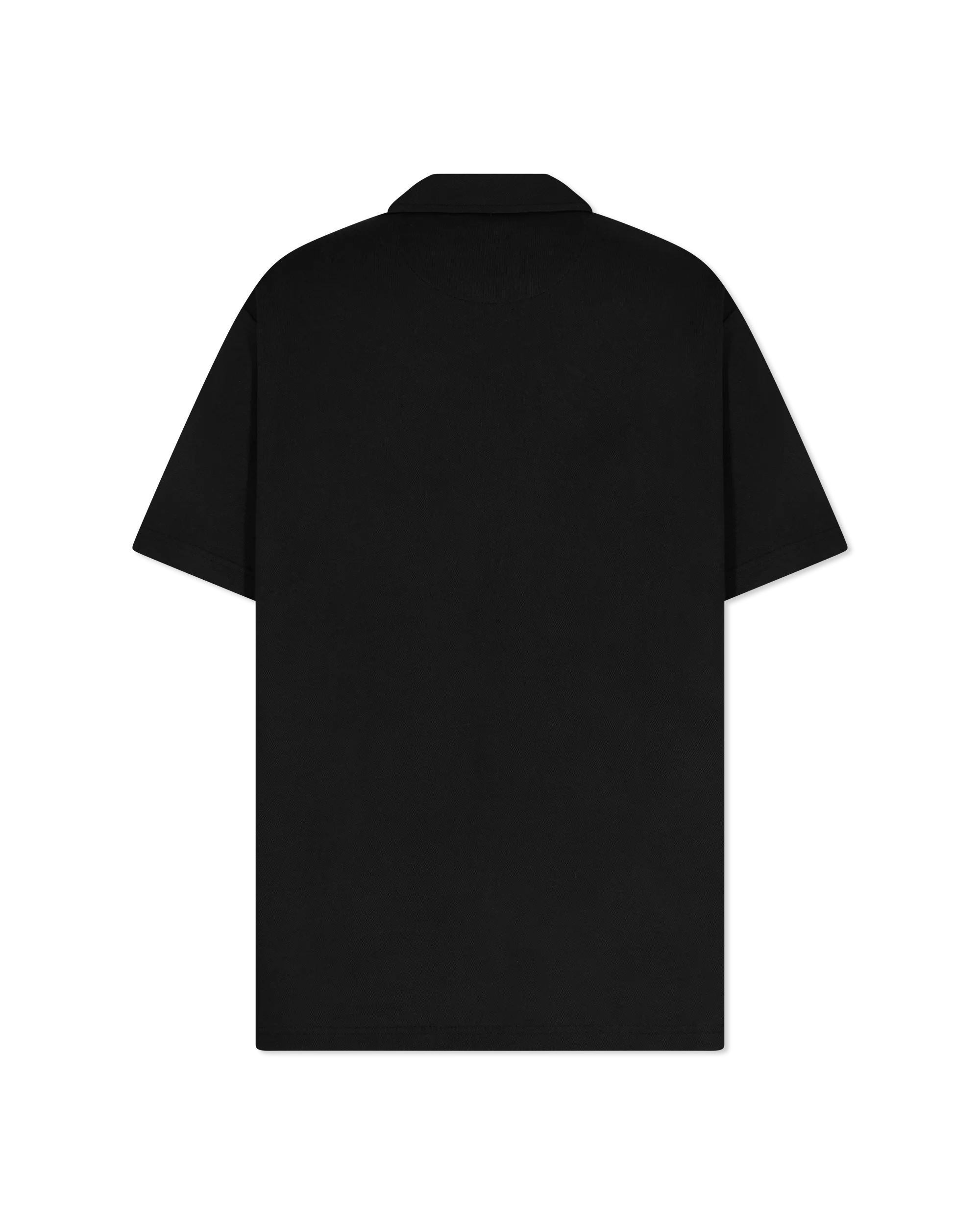 Cotton Blend Piqué Zip-Up Polo Shirt