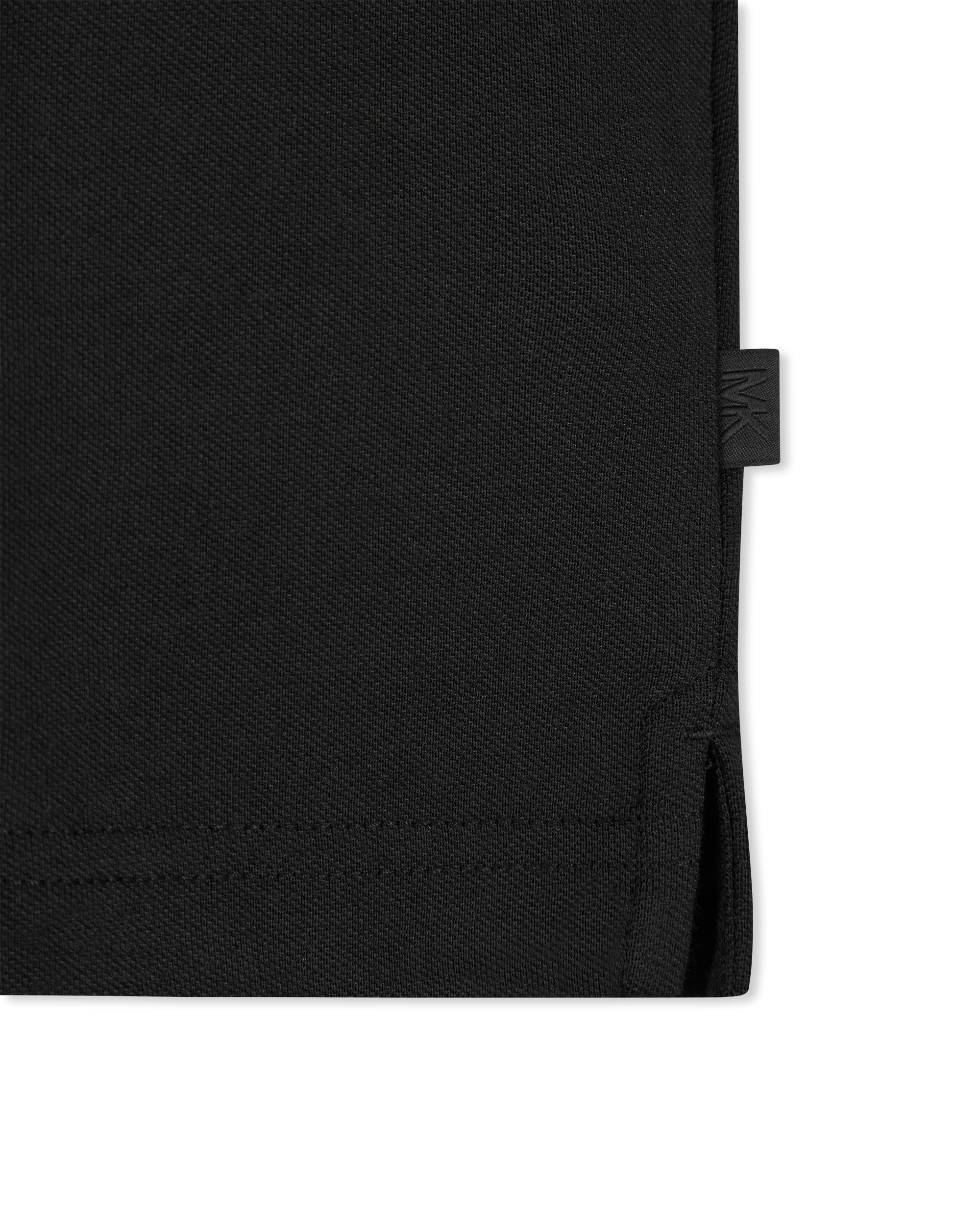 Cotton Blend Piqué Zip-Up Polo Shirt