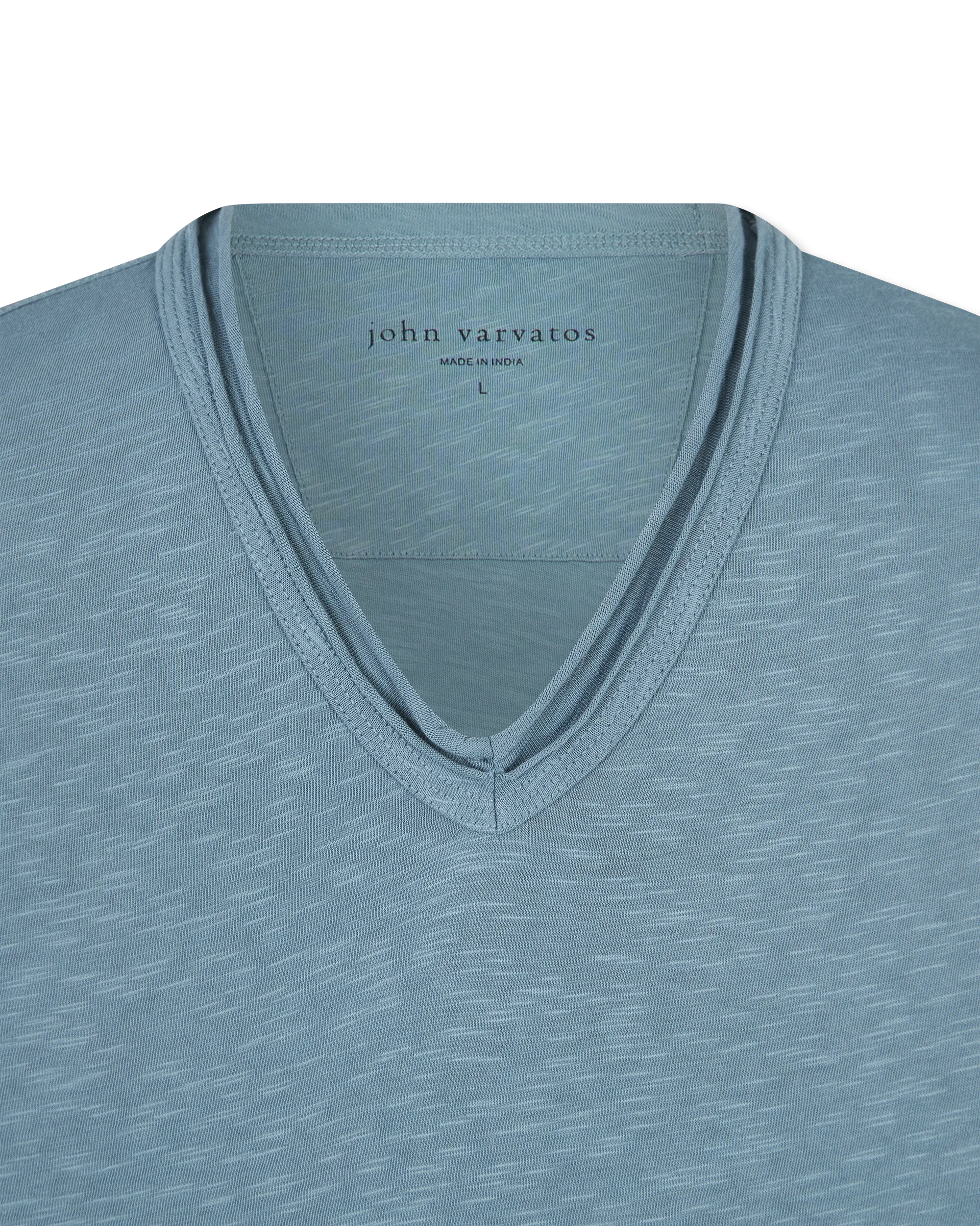 Miles Raw Edge Slub V-Neck T-Shirt