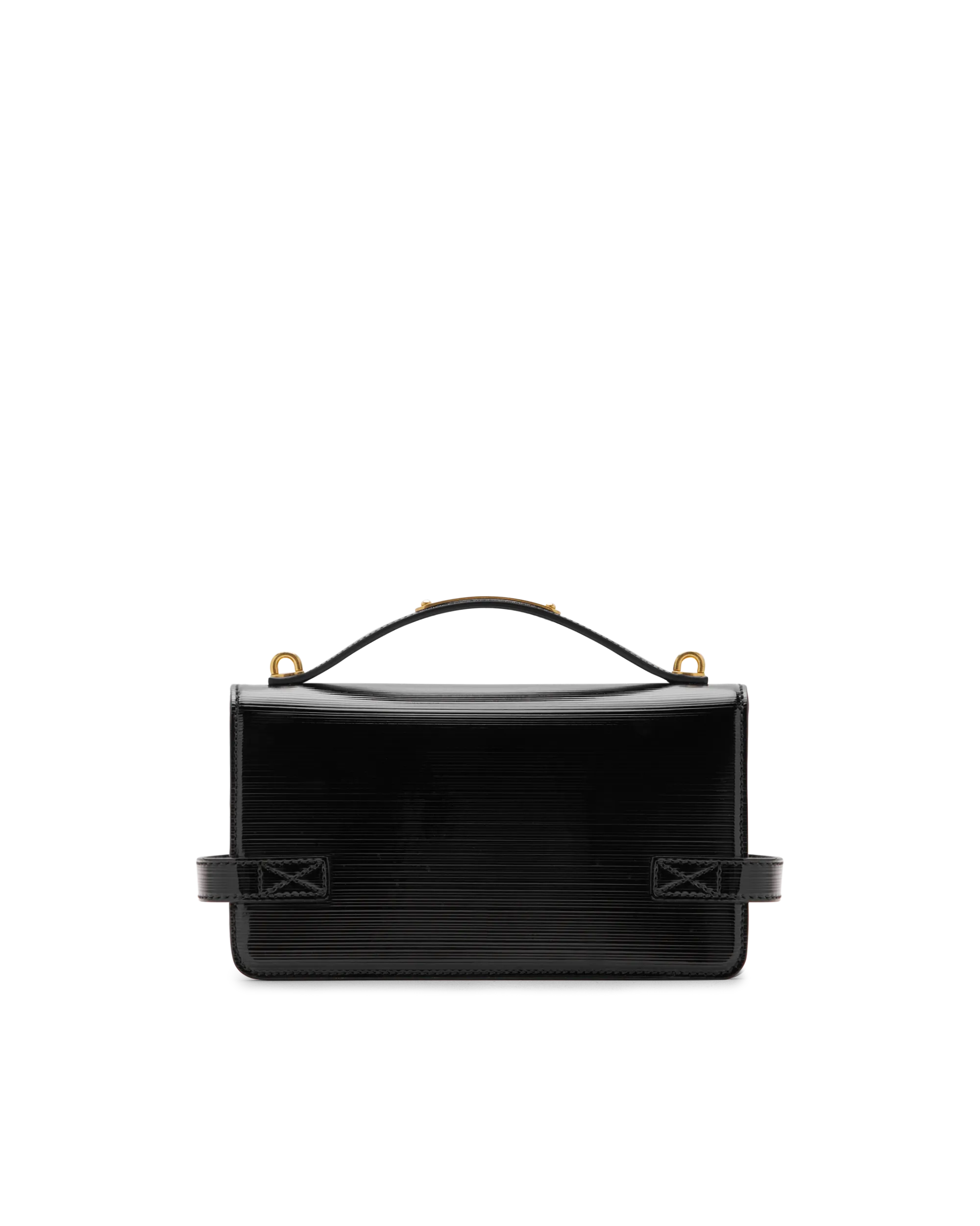B-Buzz 24-Striped Patent Leather Shoulder Bag