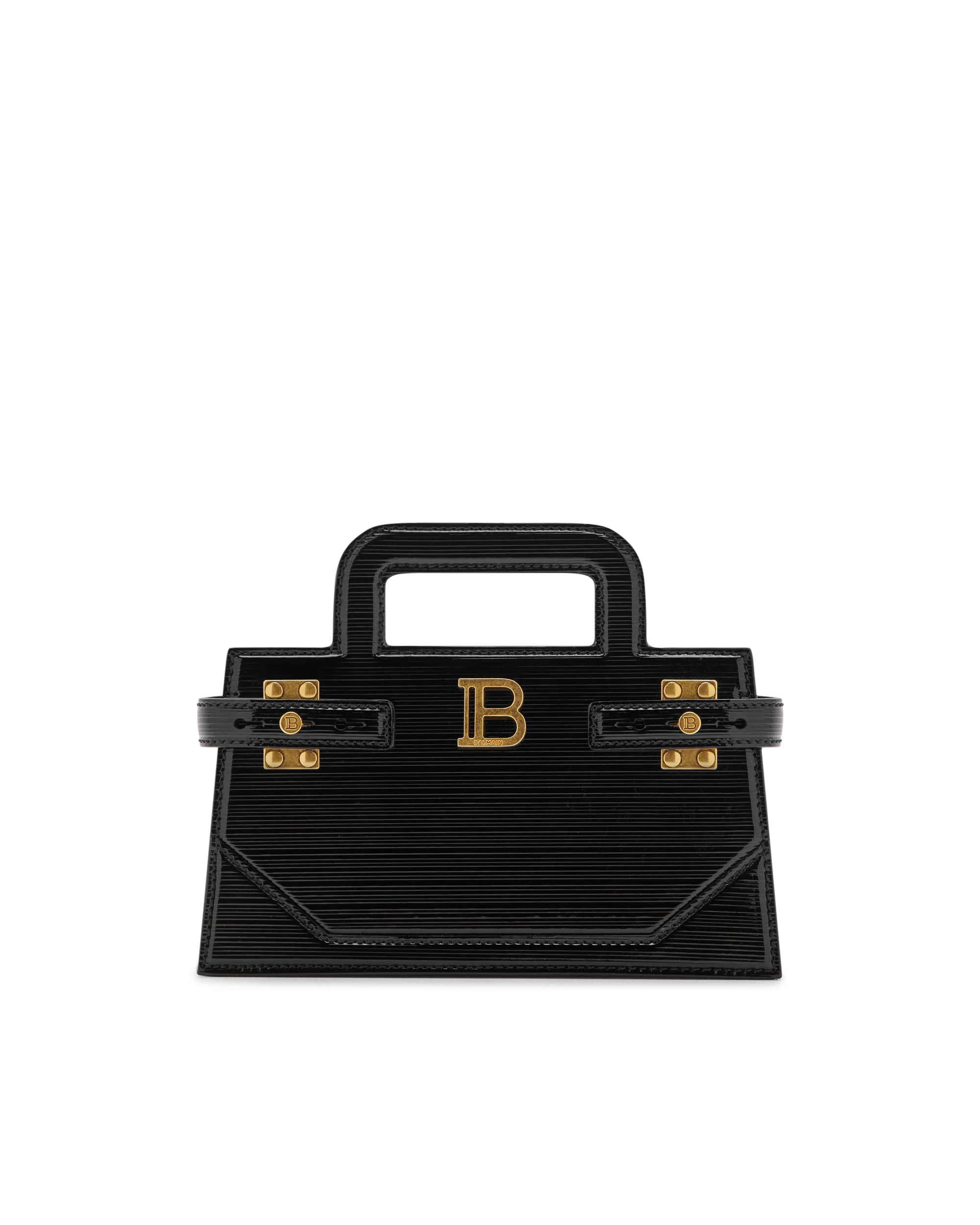 B-Buzz Small Striped Patent Leather Bag